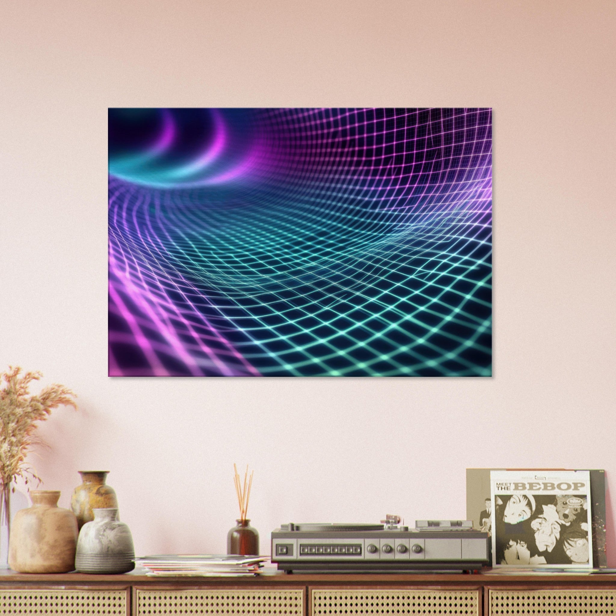 Canvas Landscape - Quantum Reverberation Cascading waves of transit 2 - Shop Ai Art WebShop - Digital Art online Store