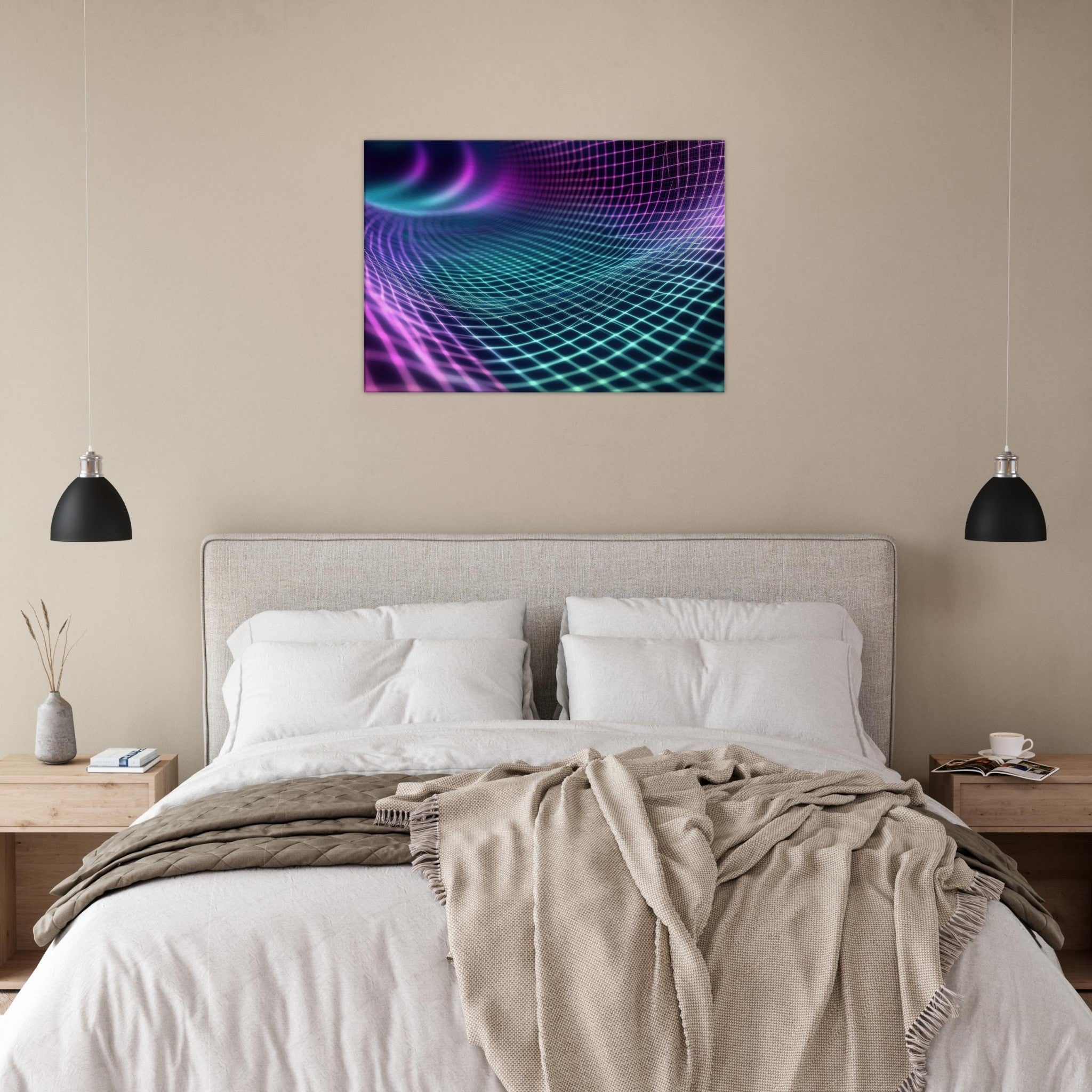 Canvas Landscape - Quantum Reverberation Cascading waves of transit 2 - Shop Ai Art WebShop - Digital Art online Store