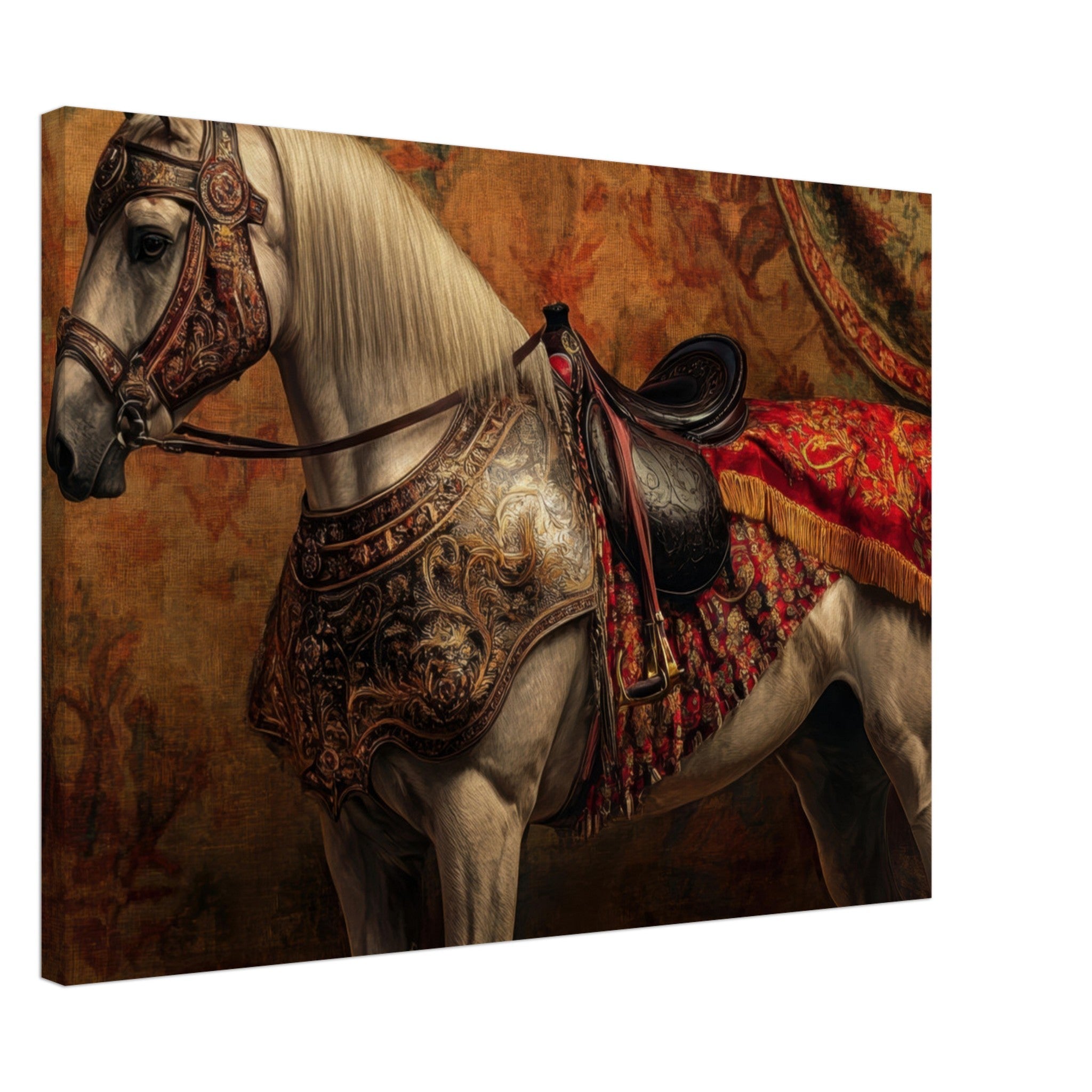 Canvas Landscape - Renaissance Portrait of a Noble Horse A dignified 2 - Shop Ai Art WebShop - Digital Art online Store
