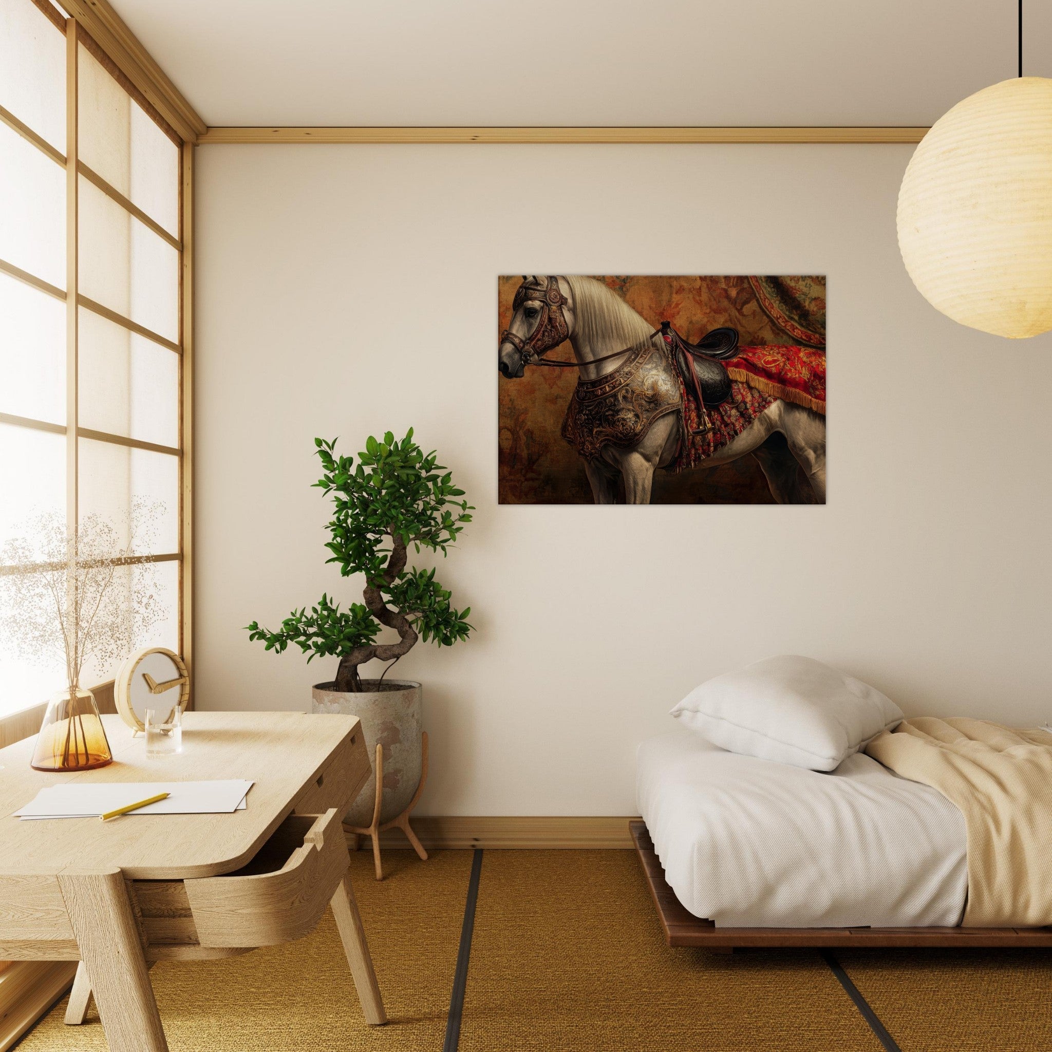 Canvas Landscape - Renaissance Portrait of a Noble Horse A dignified 2 - Shop Ai Art WebShop - Digital Art online Store