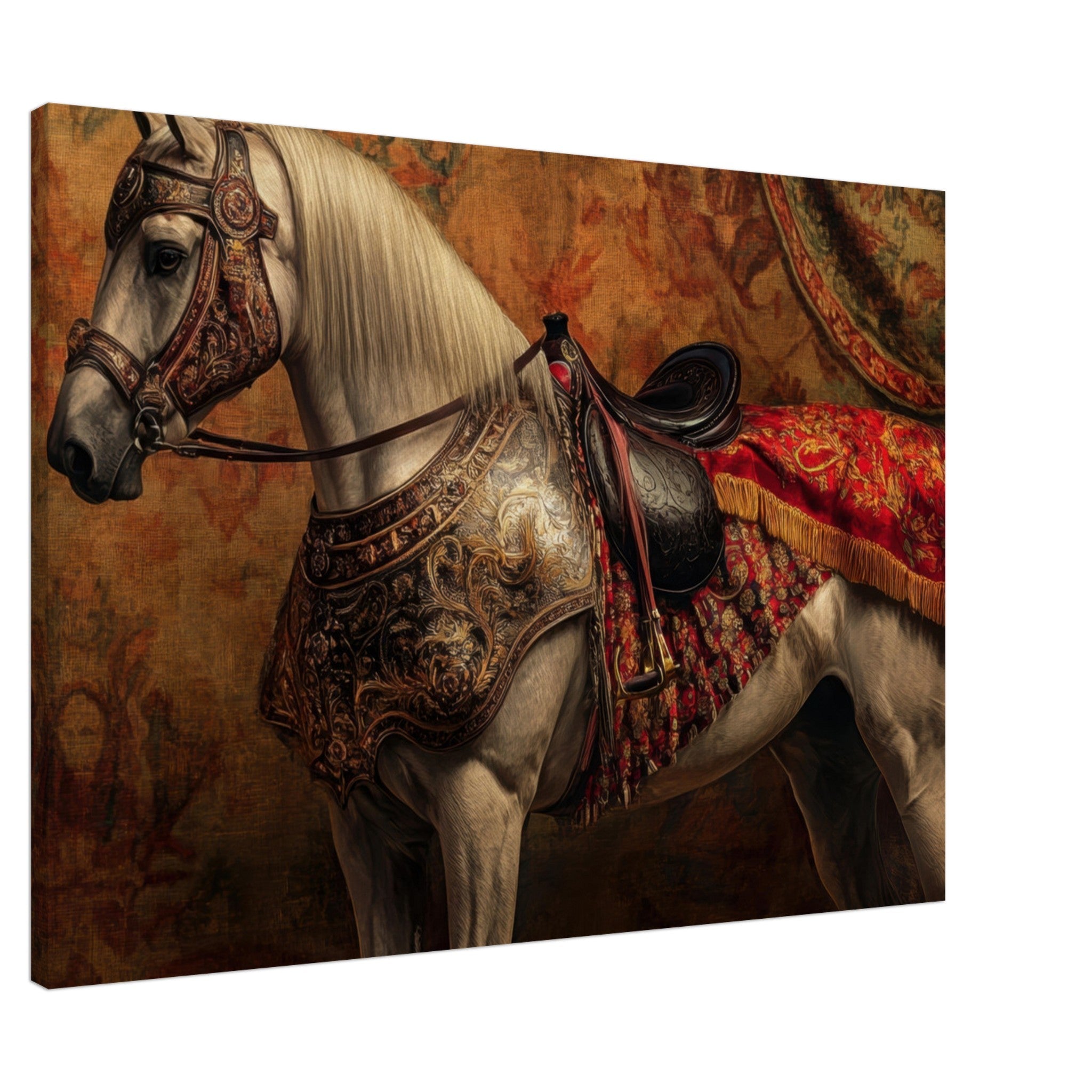 Canvas Landscape - Renaissance Portrait of a Noble Horse A dignified 2 - Shop Ai Art WebShop - Digital Art online Store