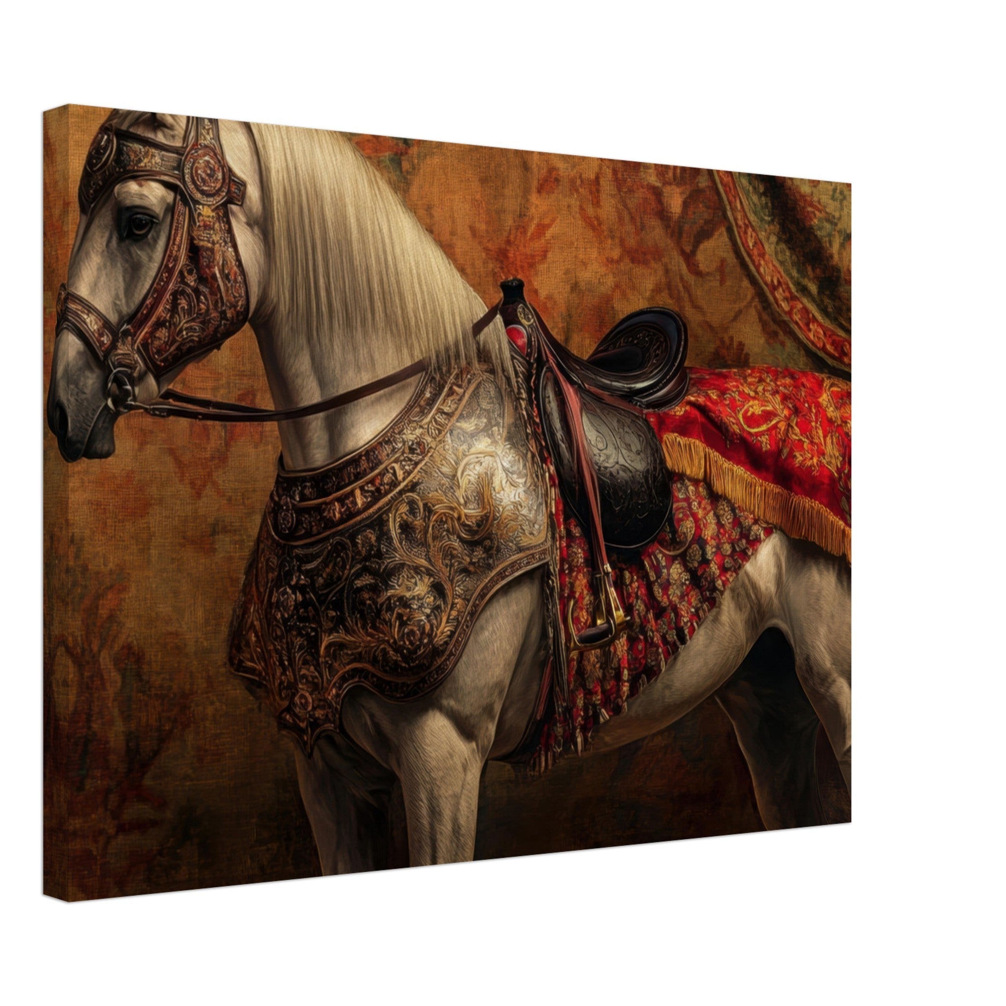Canvas Landscape - Renaissance Portrait of a Noble Horse A dignified 2 - Shop Ai Art WebShop - Digital Art online Store
