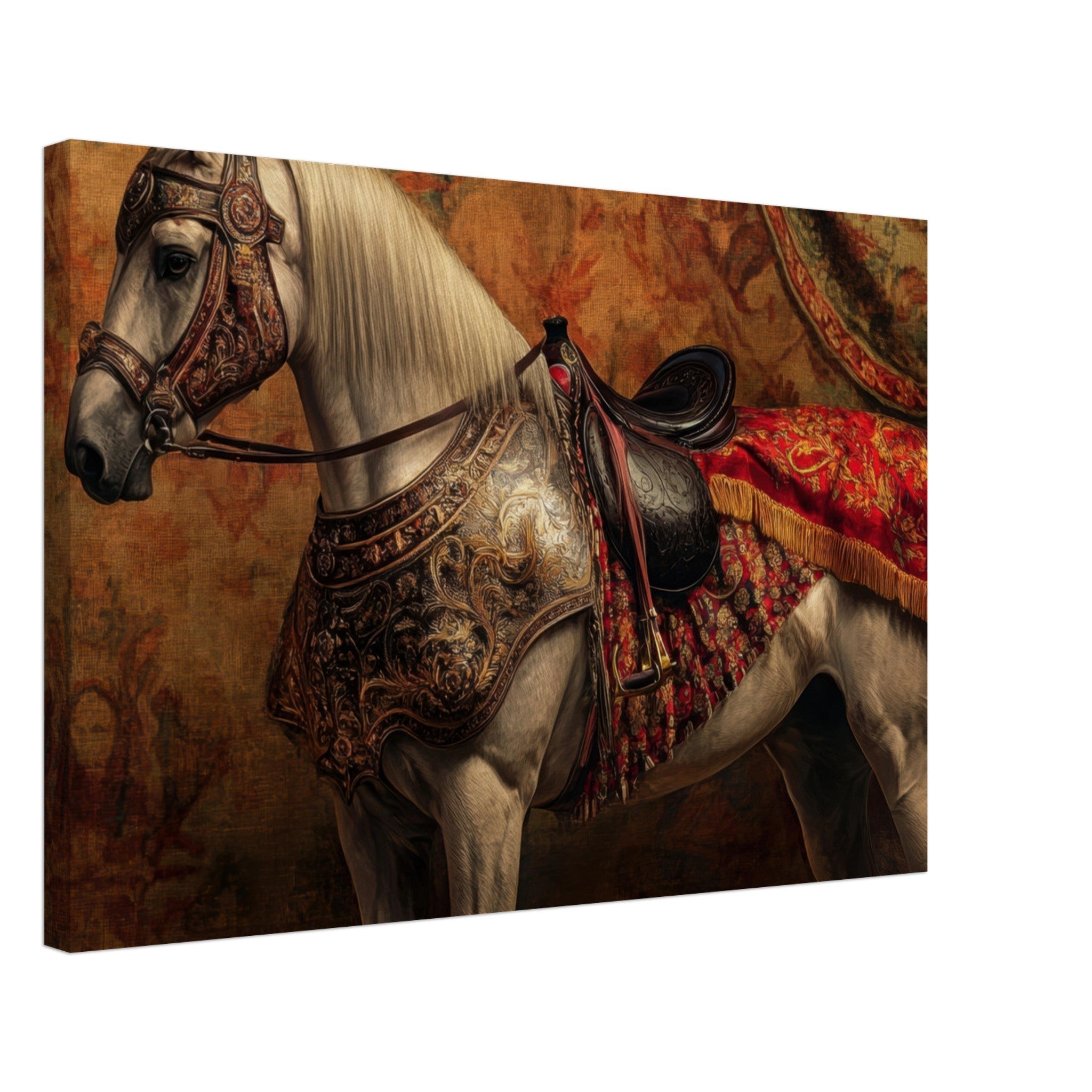 Canvas Landscape - Renaissance Portrait of a Noble Horse A dignified 2 - Shop Ai Art WebShop - Digital Art online Store
