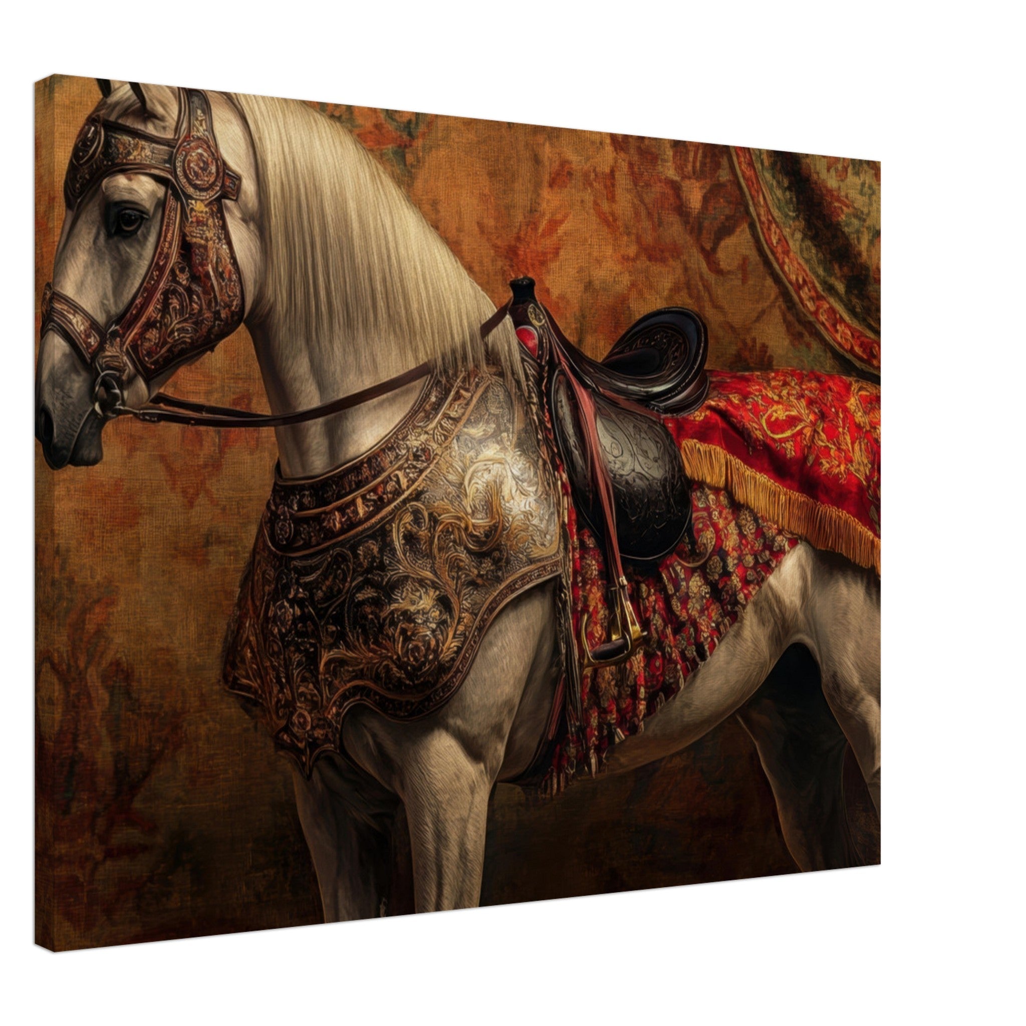 Canvas Landscape - Renaissance Portrait of a Noble Horse A dignified 2 - Shop Ai Art WebShop - Digital Art online Store