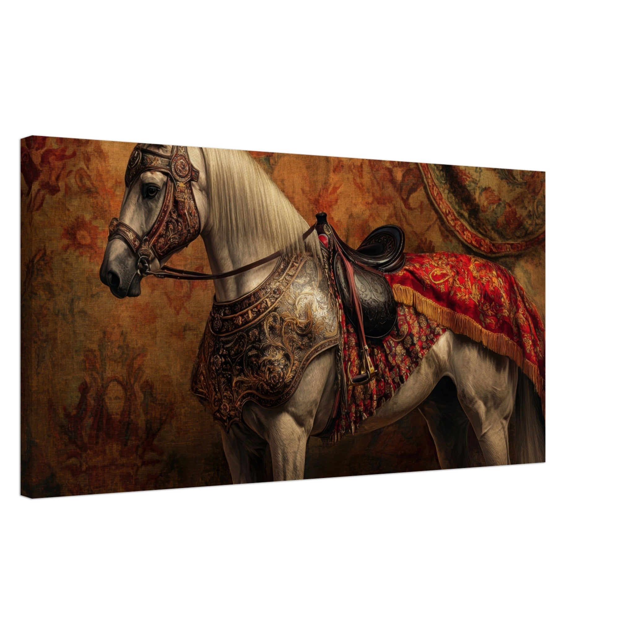 Canvas Landscape - Renaissance Portrait of a Noble Horse A dignified 2 - Shop Ai Art WebShop - Digital Art online Store