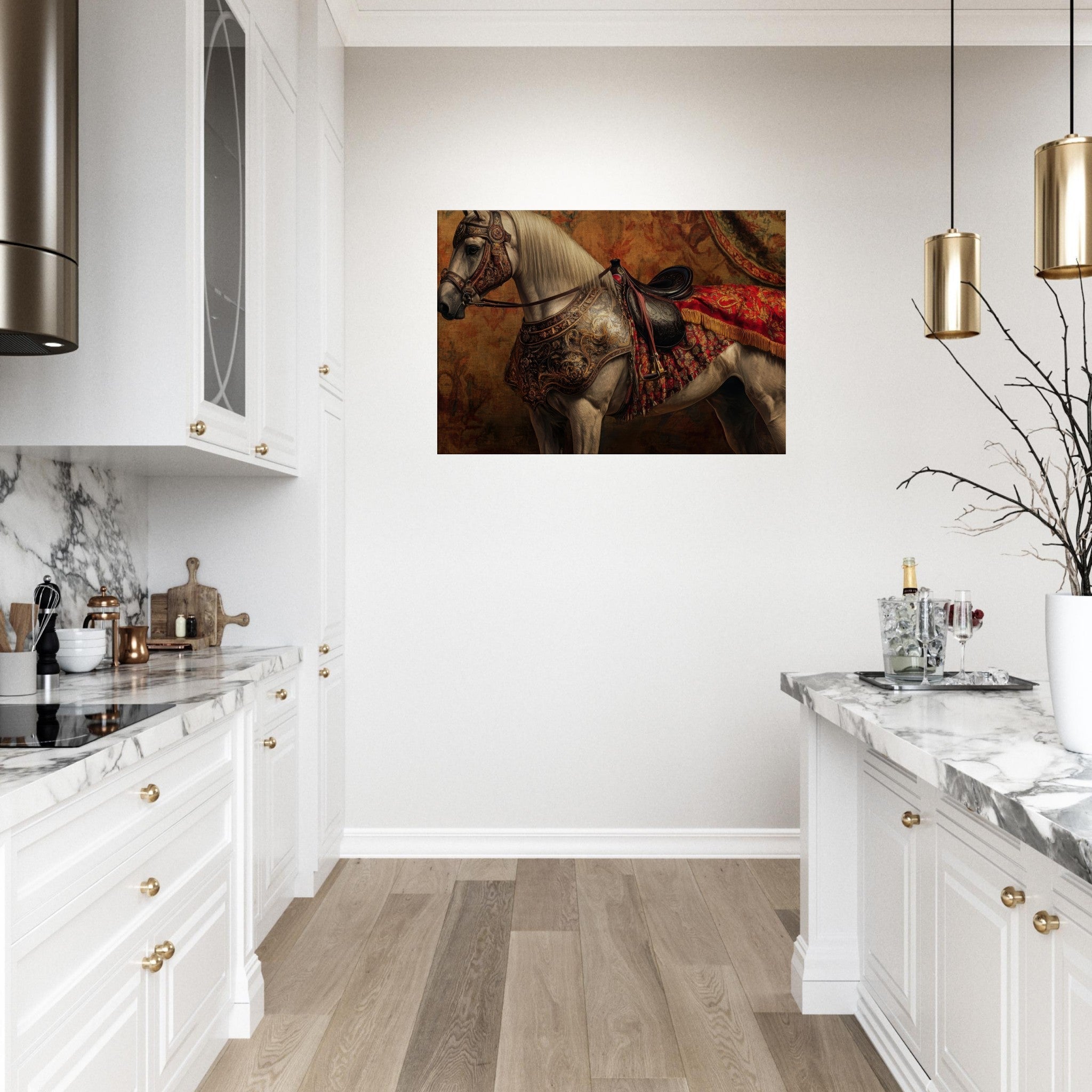 Canvas Landscape - Renaissance Portrait of a Noble Horse A dignified 2 - Shop Ai Art WebShop - Digital Art online Store