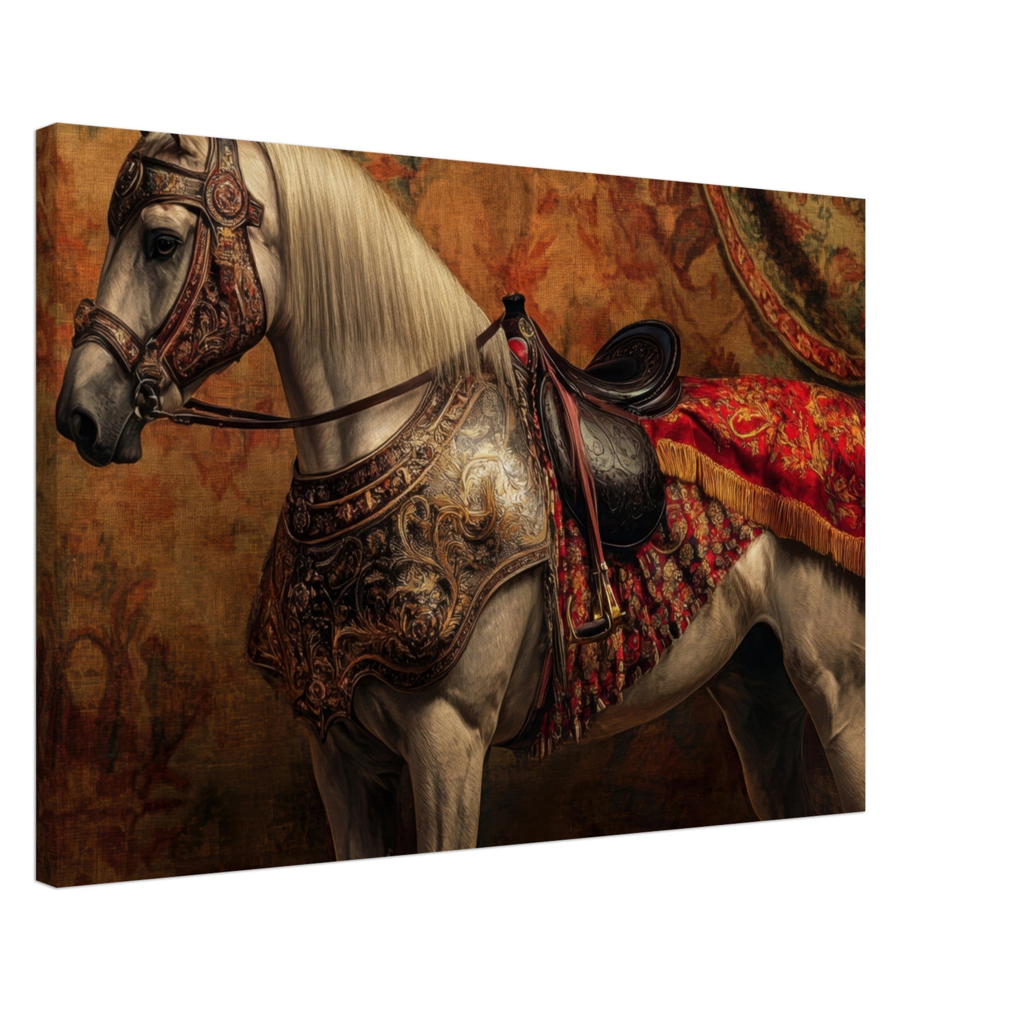 Canvas Landscape - Renaissance Portrait of a Noble Horse A dignified 2 - Shop Ai Art WebShop - Digital Art online Store