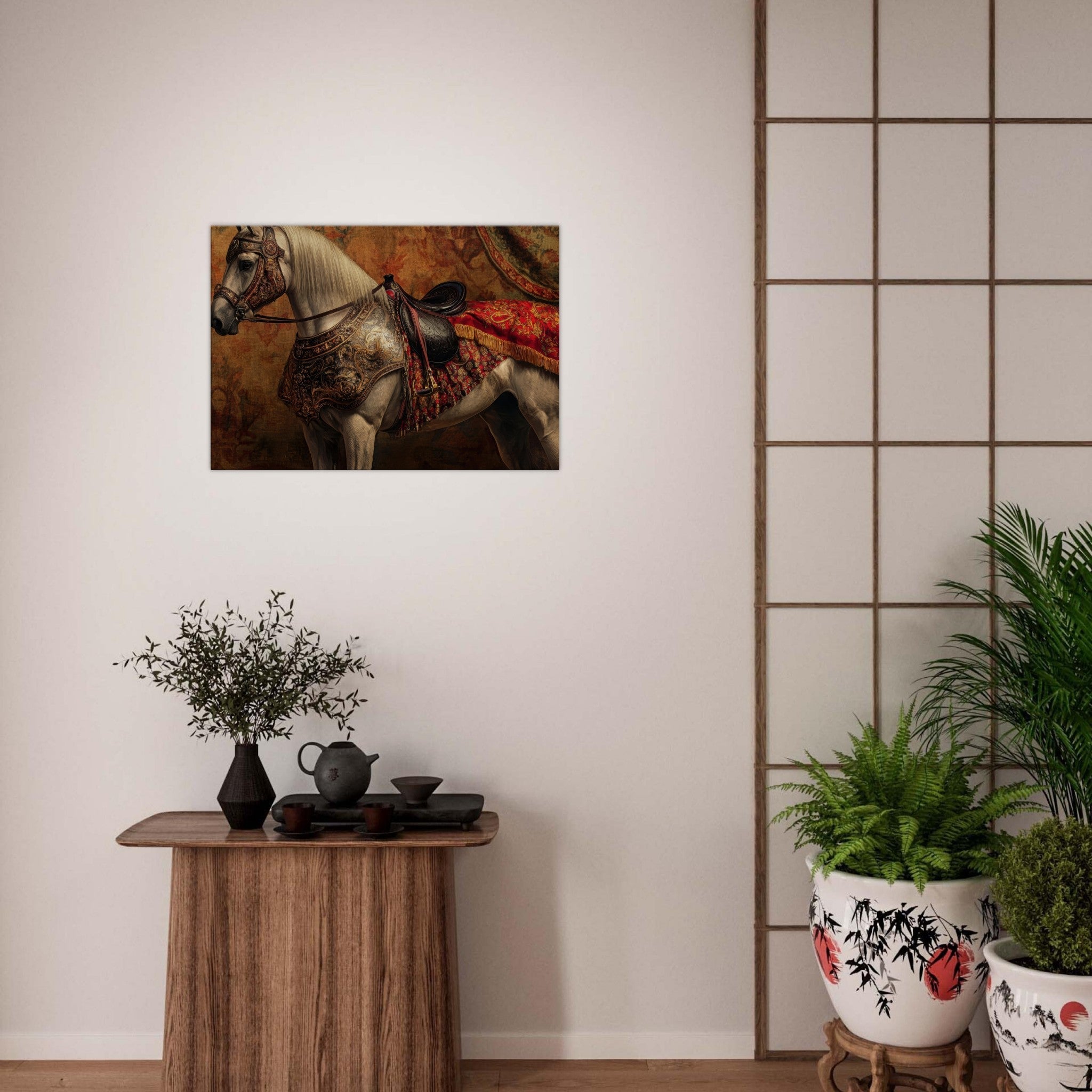 Canvas Landscape - Renaissance Portrait of a Noble Horse A dignified 2 - Shop Ai Art WebShop - Digital Art online Store