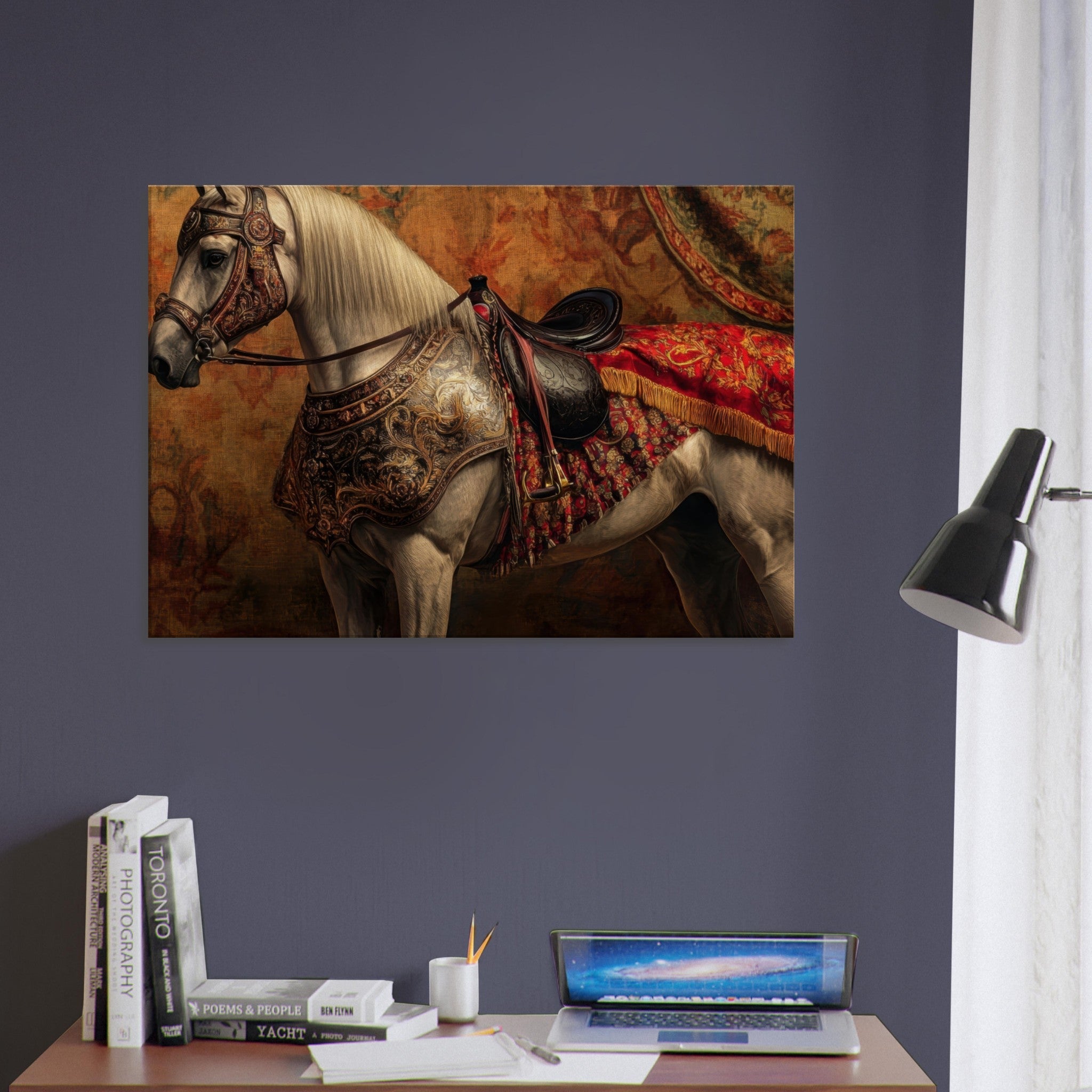 Canvas Landscape - Renaissance Portrait of a Noble Horse A dignified 2 - Shop Ai Art WebShop - Digital Art online Store