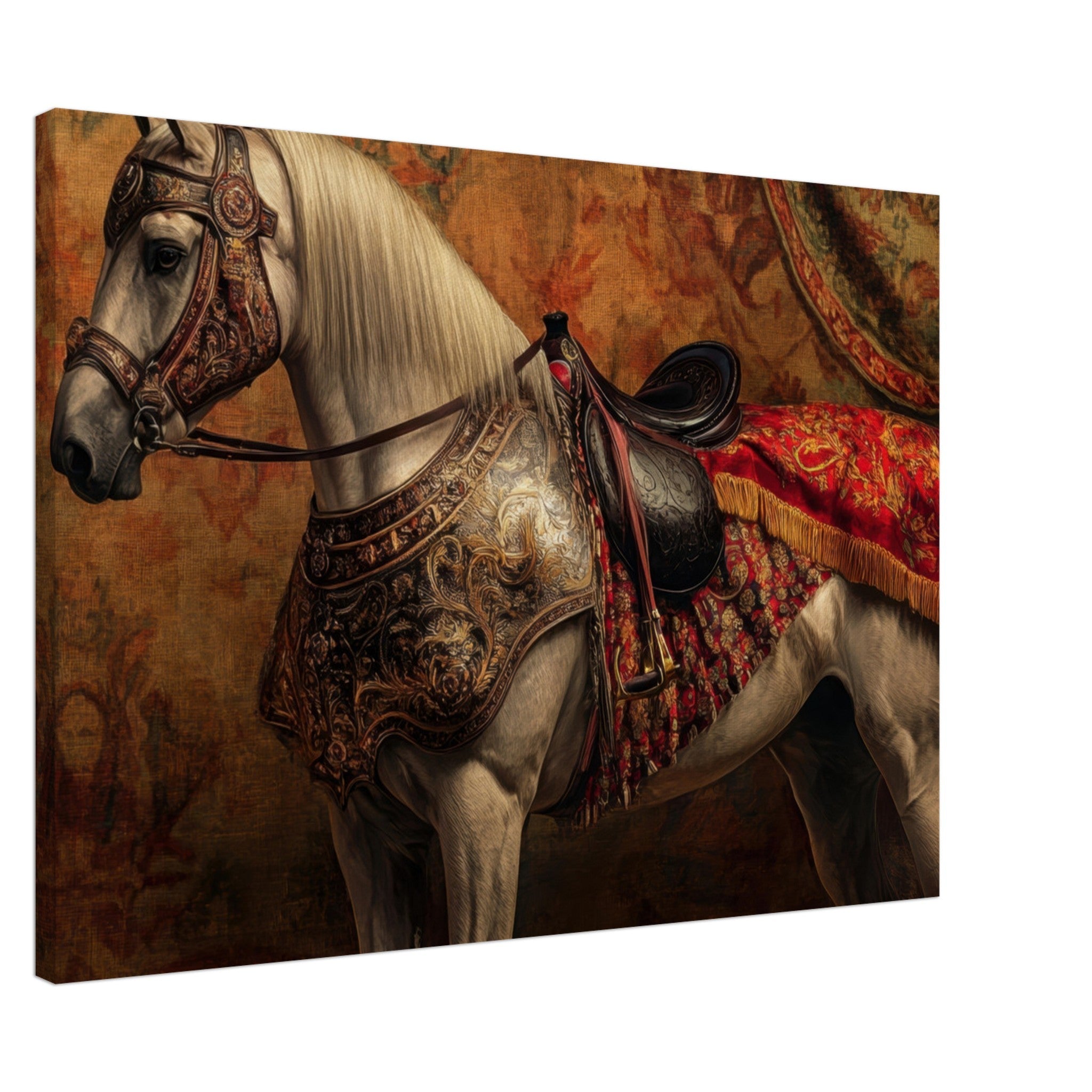 Canvas Landscape - Renaissance Portrait of a Noble Horse A dignified 2 - Shop Ai Art WebShop - Digital Art online Store