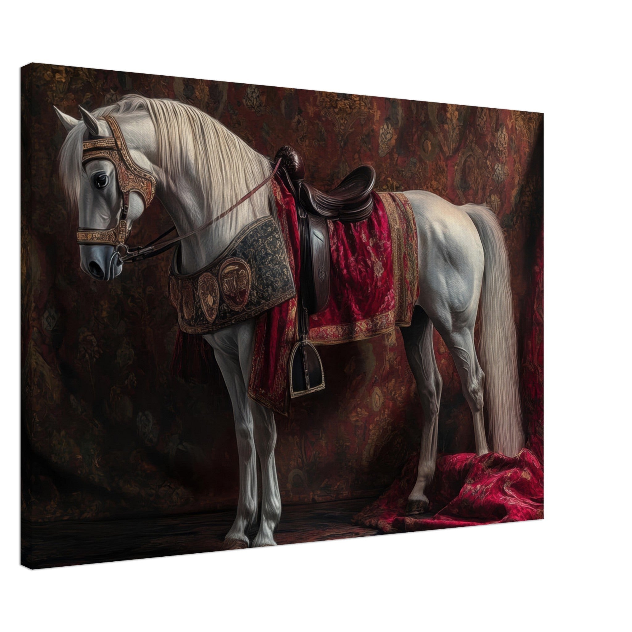 Canvas Landscape - Renaissance Portrait of a Noble Horse A dignified 4 - Shop Ai Art WebShop - Digital Art online Store
