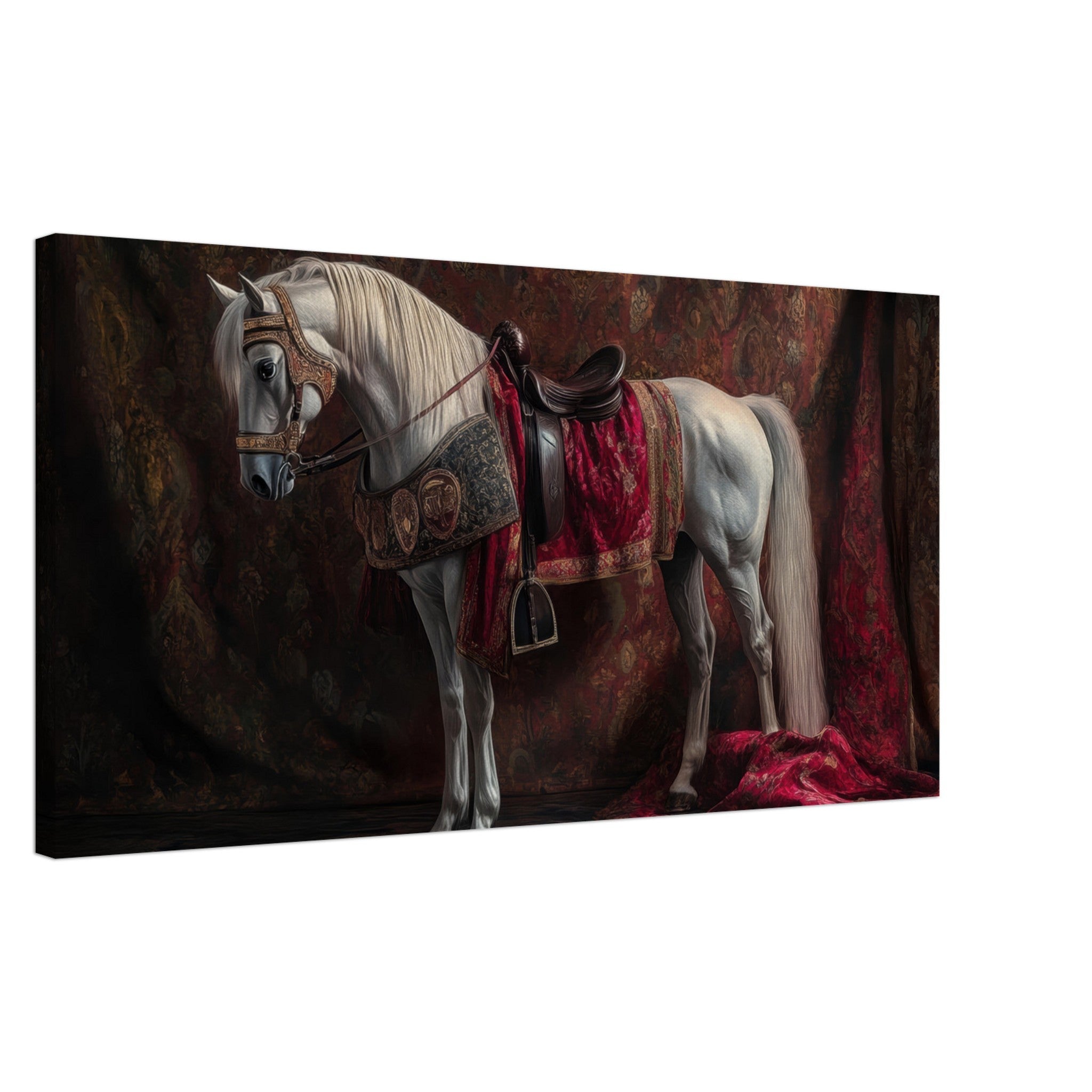 Canvas Landscape - Renaissance Portrait of a Noble Horse A dignified 4 - Shop Ai Art WebShop - Digital Art online Store