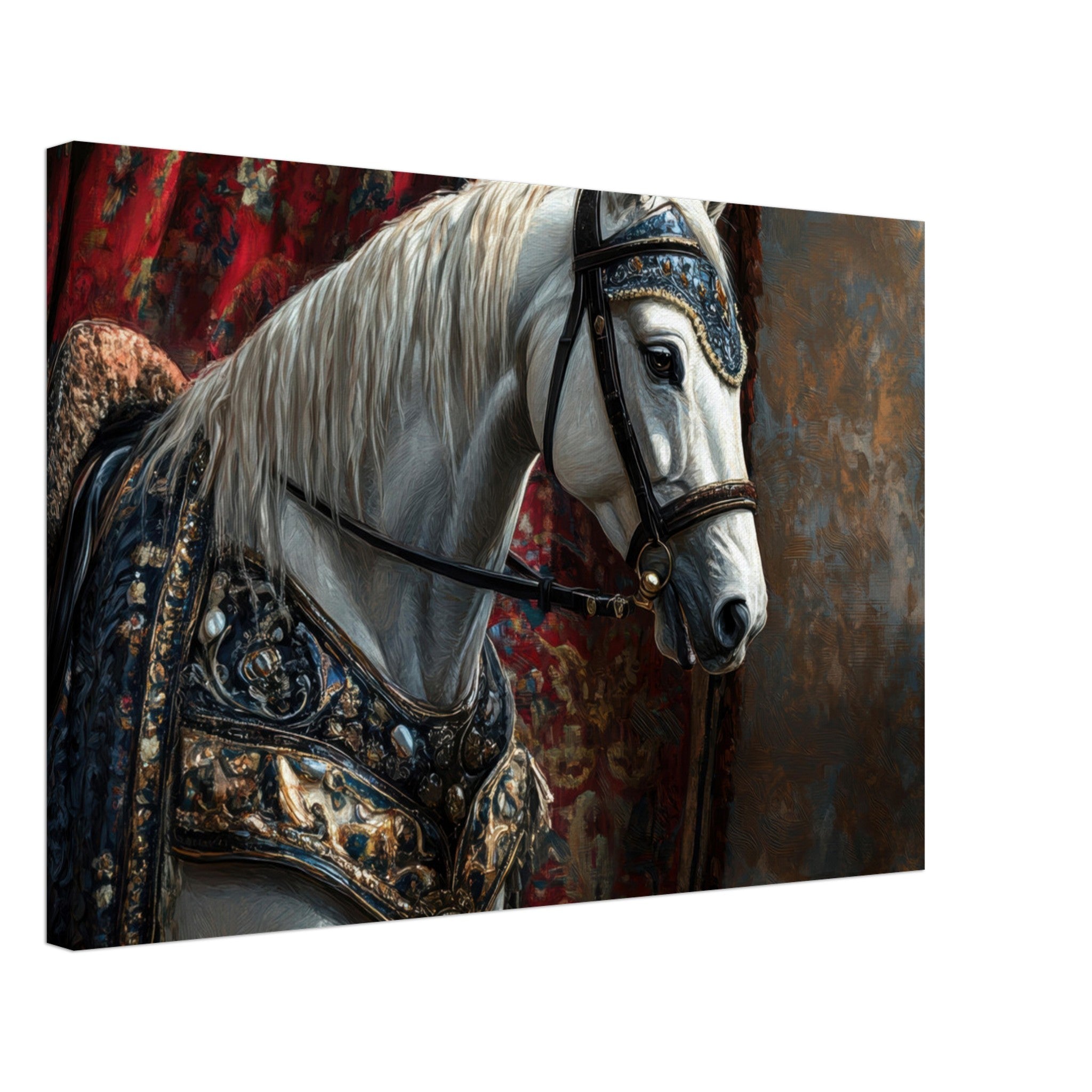 Canvas Landscape - Renaissance Portrait of a Noble Horse A dignified 6 - Shop Ai Art WebShop - Digital Art online Store