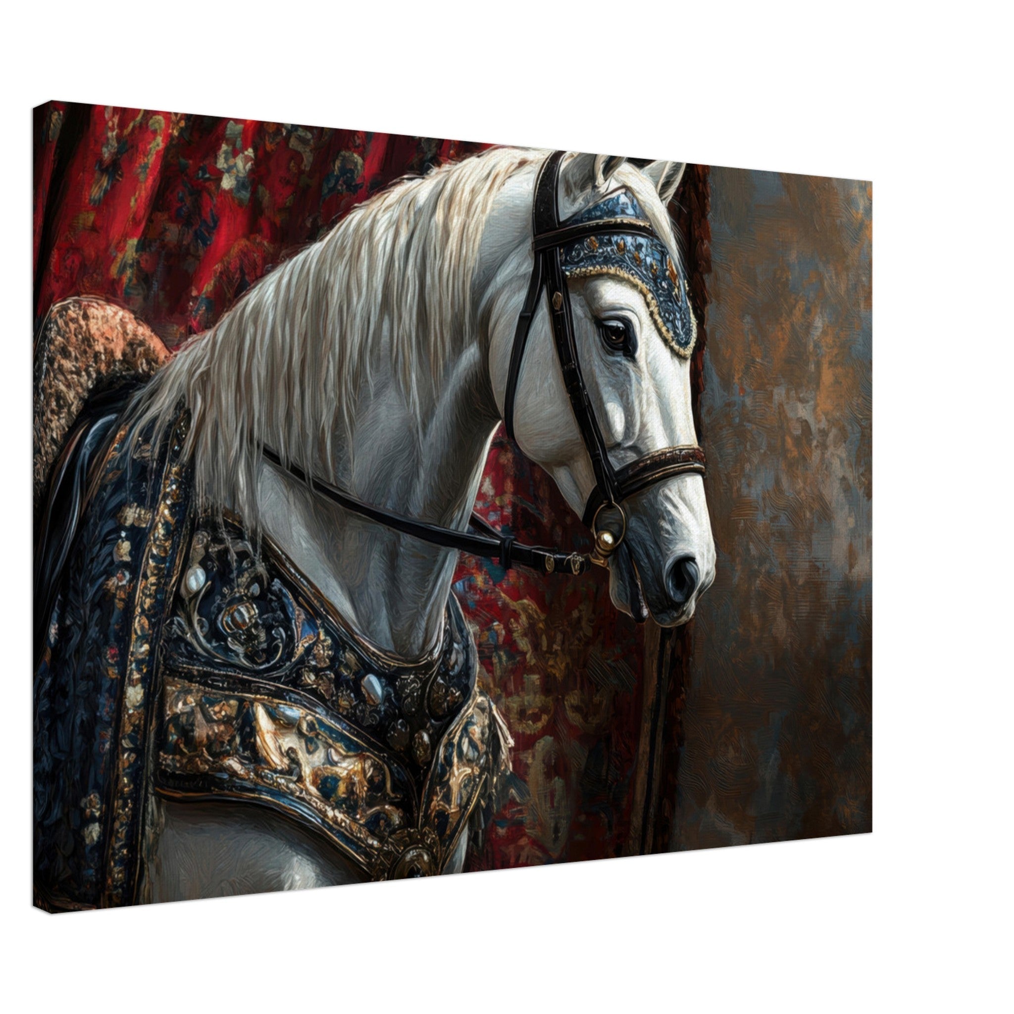 Canvas Landscape - Renaissance Portrait of a Noble Horse A dignified 6 - Shop Ai Art WebShop - Digital Art online Store