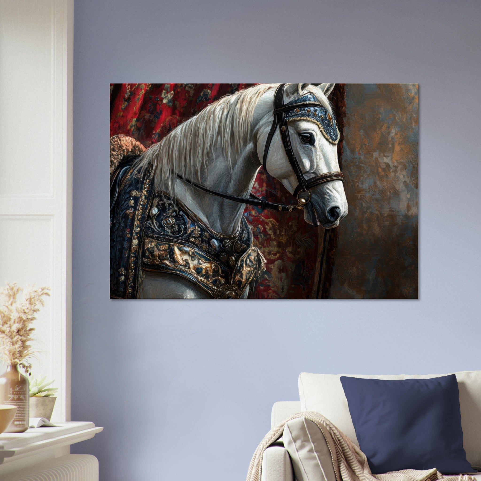 Canvas Landscape - Renaissance Portrait of a Noble Horse A dignified 6 - Shop Ai Art WebShop - Digital Art online Store