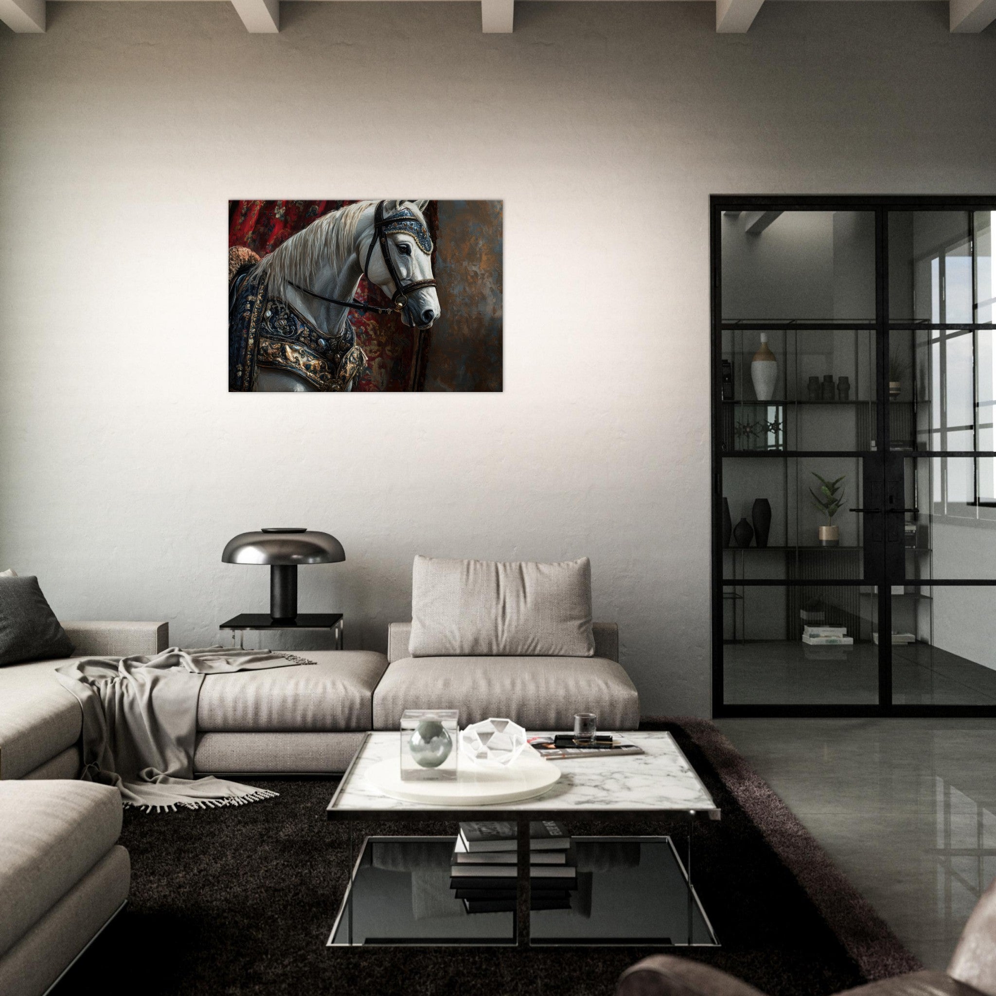 Canvas Landscape - Renaissance Portrait of a Noble Horse A dignified 6 - Shop Ai Art WebShop - Digital Art online Store