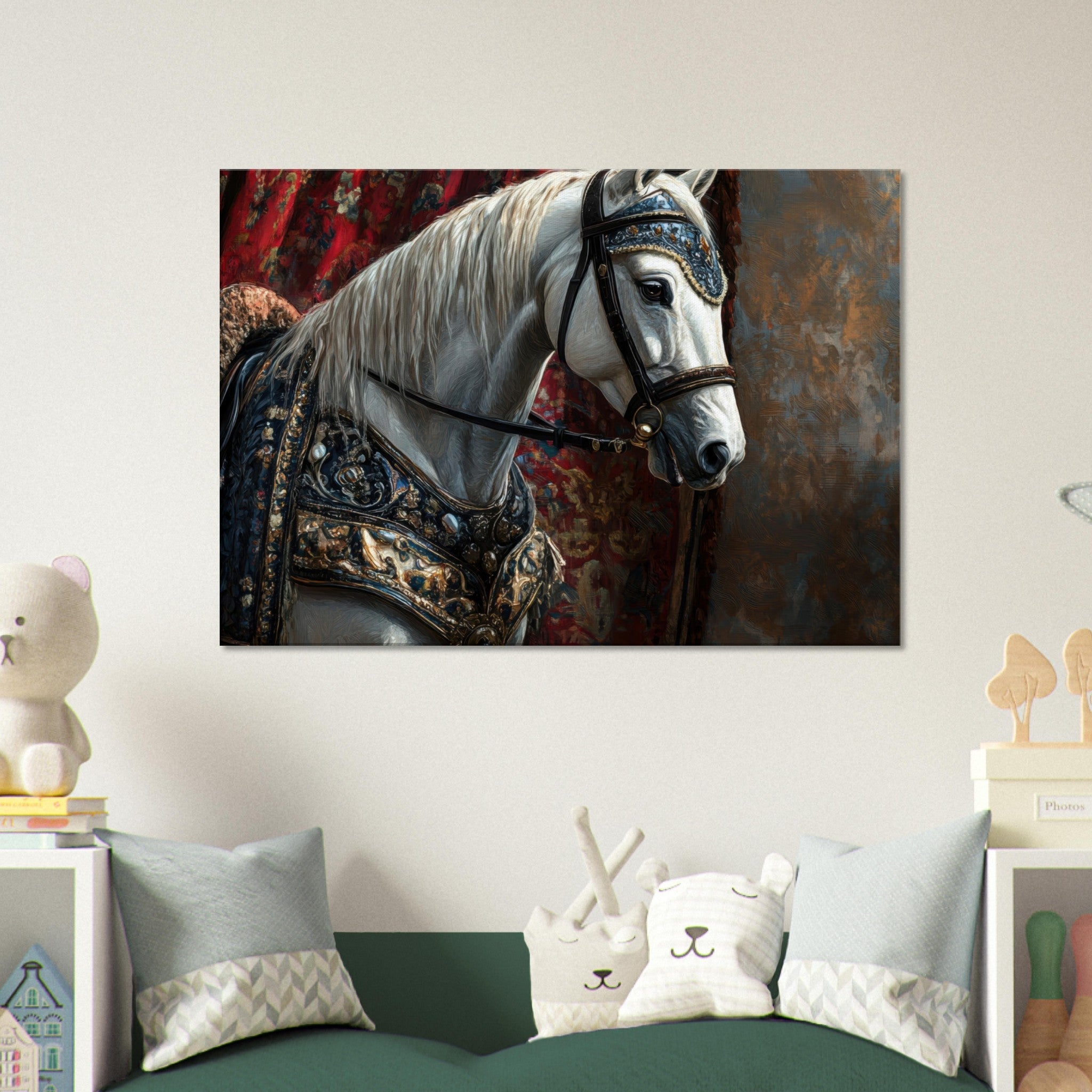Canvas Landscape - Renaissance Portrait of a Noble Horse A dignified 6 - Shop Ai Art WebShop - Digital Art online Store
