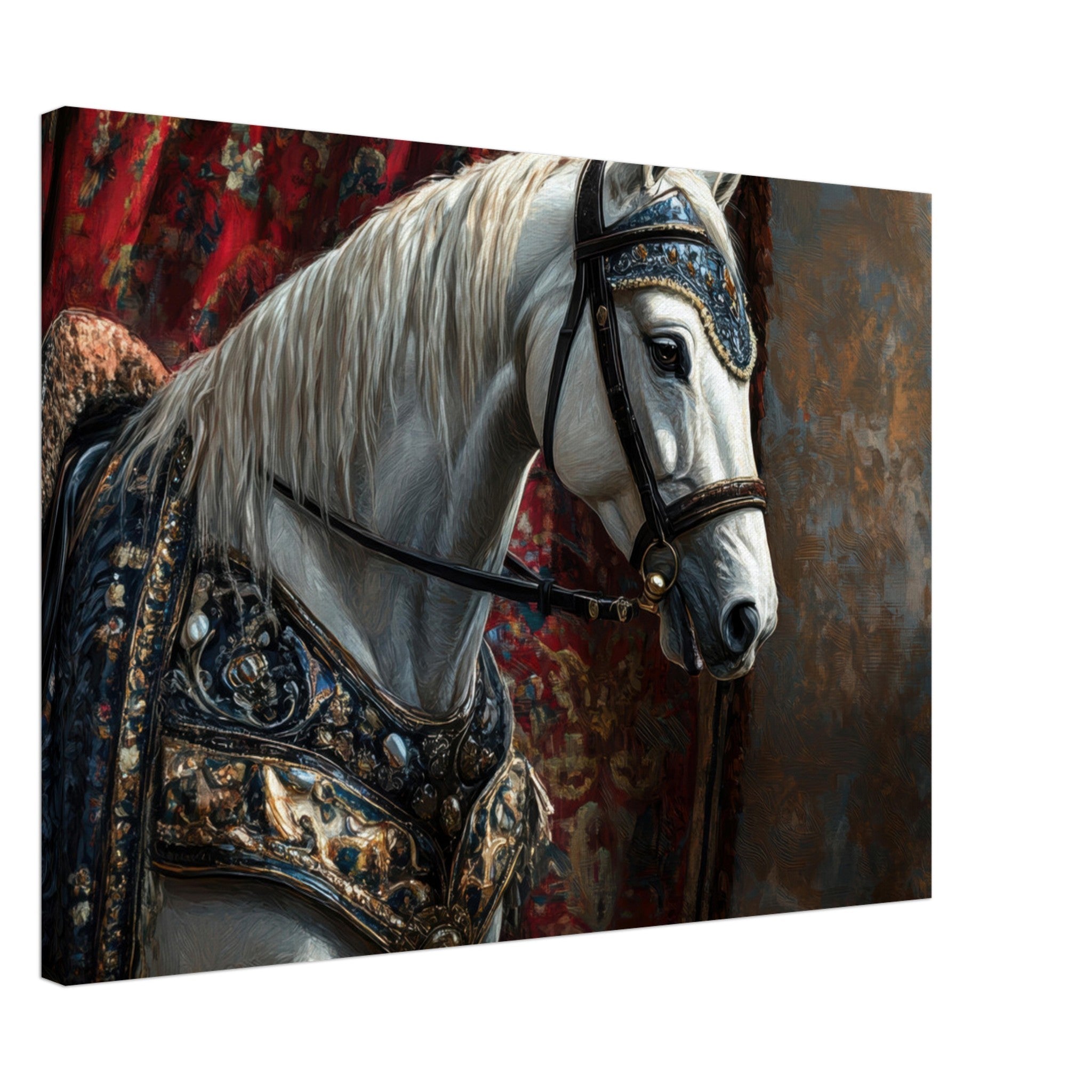 Canvas Landscape - Renaissance Portrait of a Noble Horse A dignified 6 - Shop Ai Art WebShop - Digital Art online Store