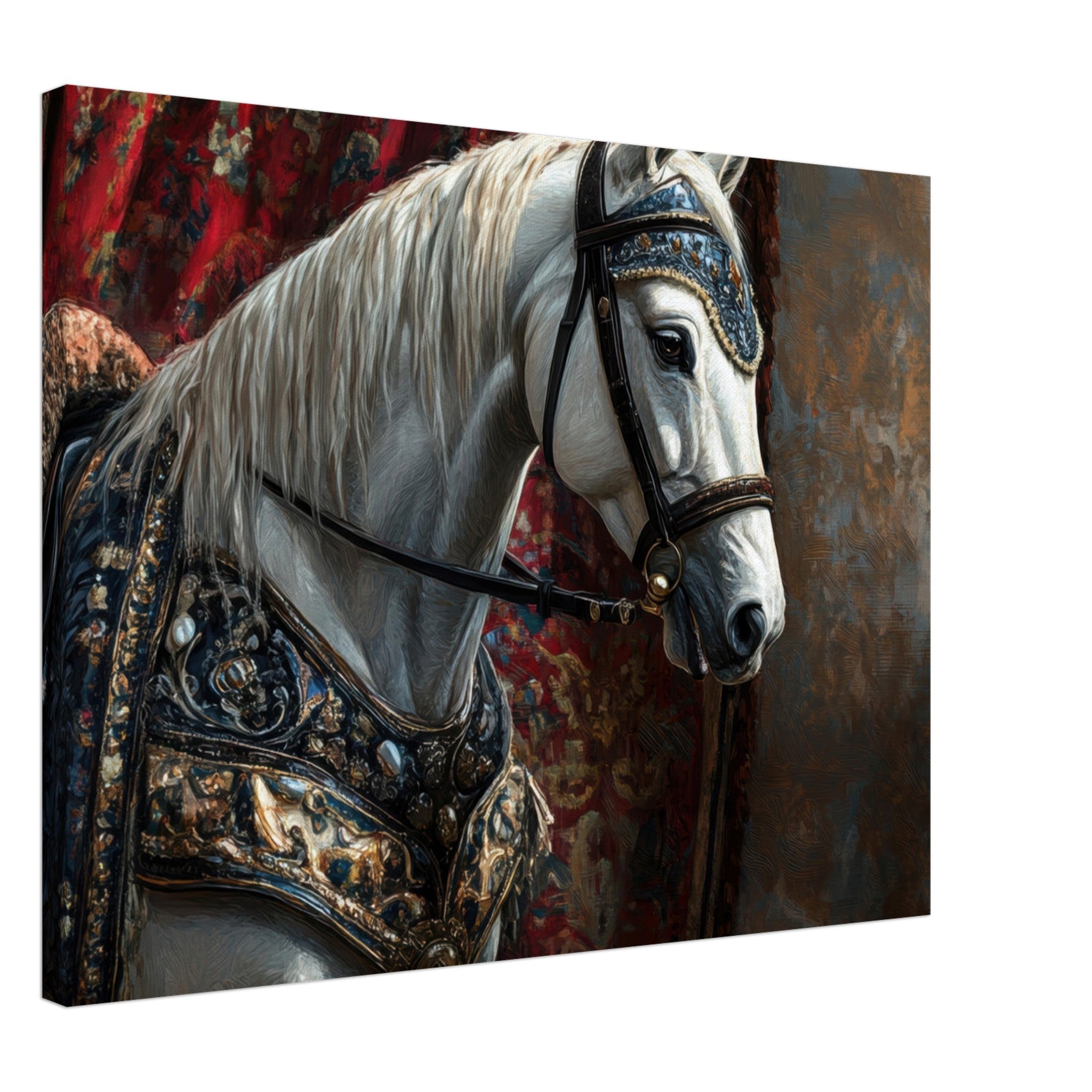 Canvas Landscape - Renaissance Portrait of a Noble Horse A dignified 6 - Shop Ai Art WebShop - Digital Art online Store