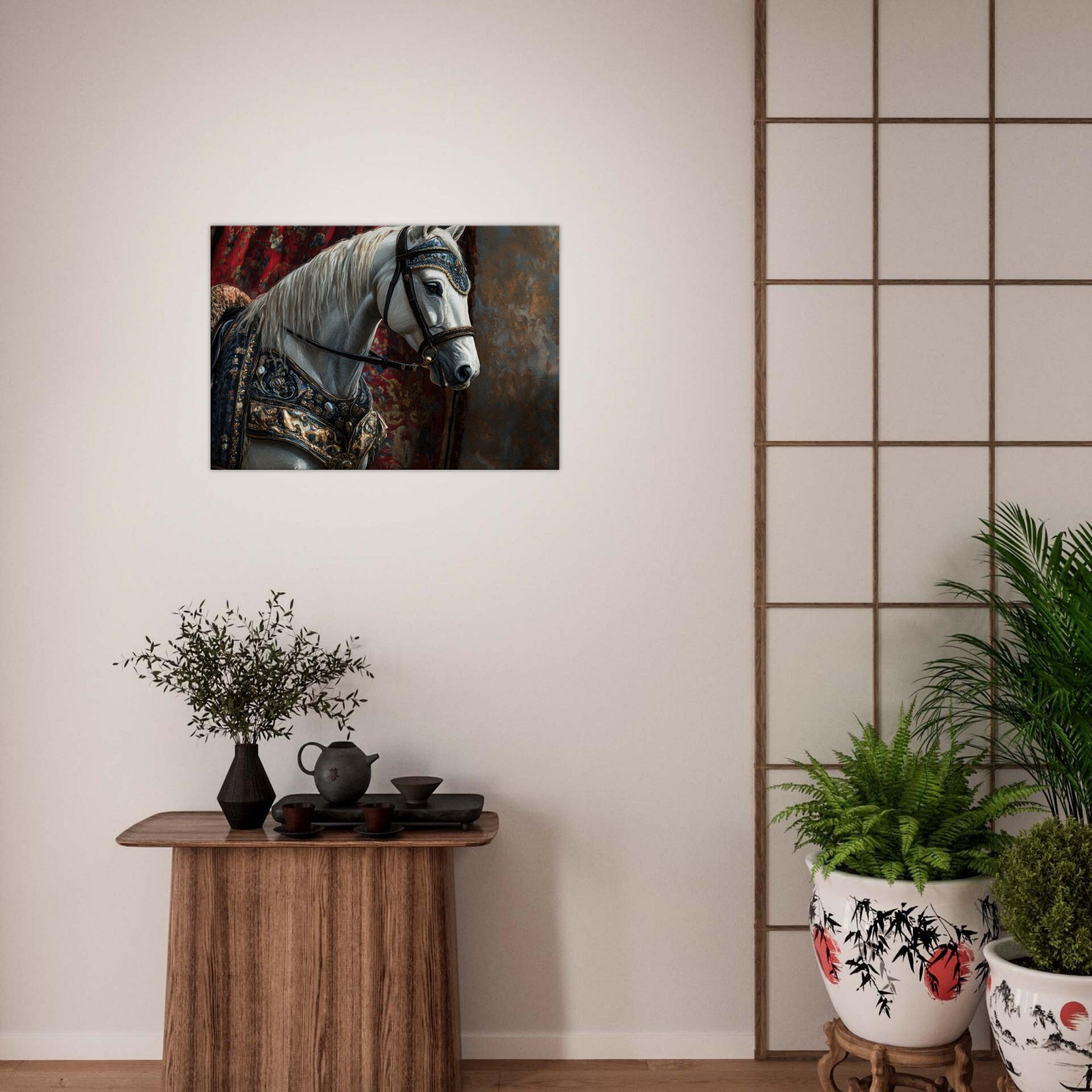 Canvas Landscape - Renaissance Portrait of a Noble Horse A dignified 6 - Shop Ai Art WebShop - Digital Art online Store