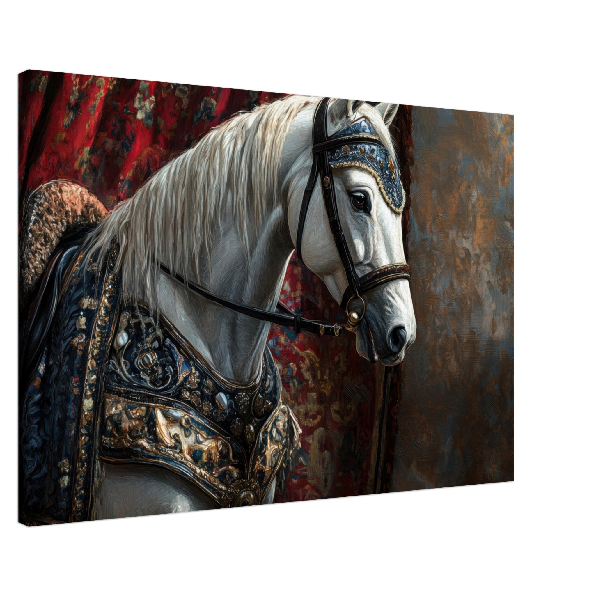Canvas Landscape - Renaissance Portrait of a Noble Horse A dignified 6 - Shop Ai Art WebShop - Digital Art online Store