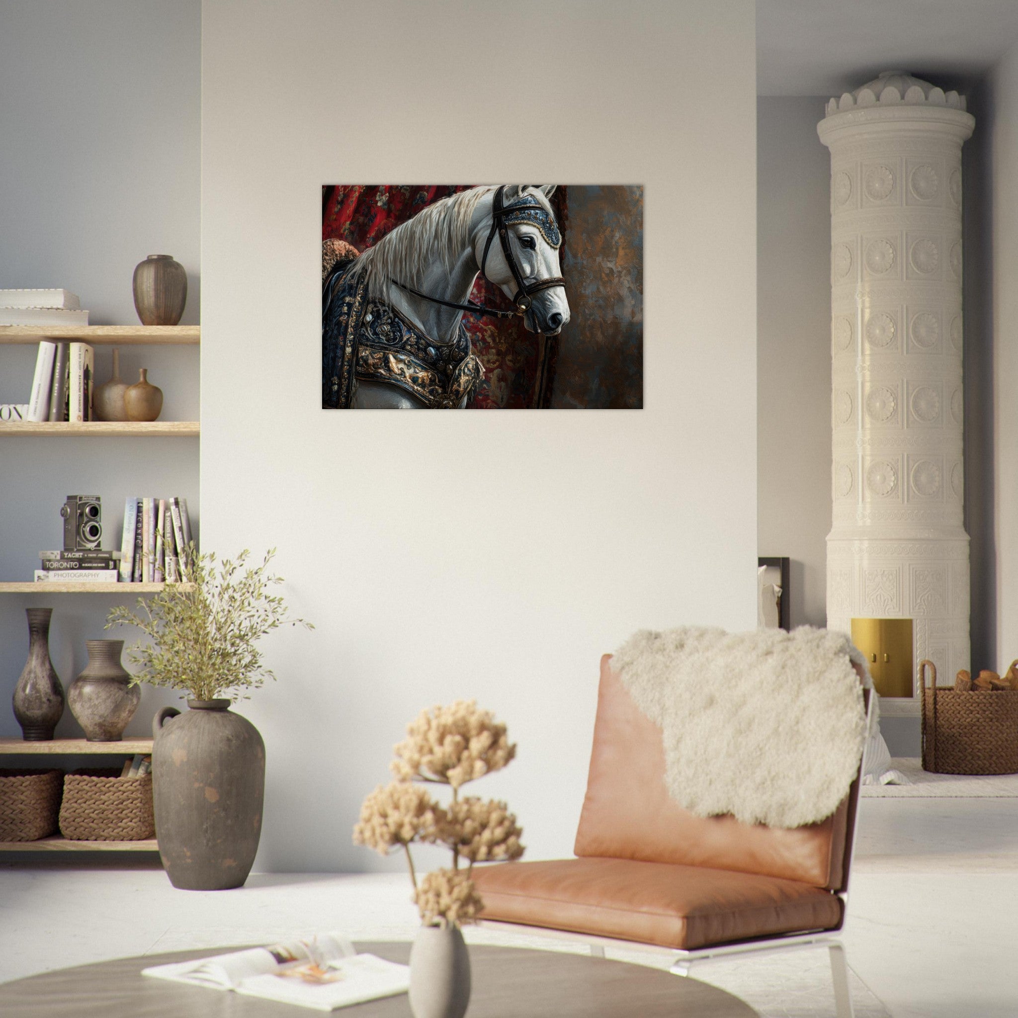 Canvas Landscape - Renaissance Portrait of a Noble Horse A dignified 6 - Shop Ai Art WebShop - Digital Art online Store