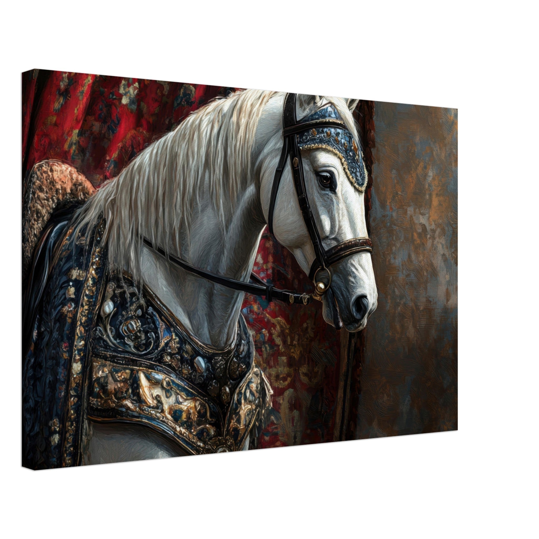 Canvas Landscape - Renaissance Portrait of a Noble Horse A dignified 6 - Shop Ai Art WebShop - Digital Art online Store