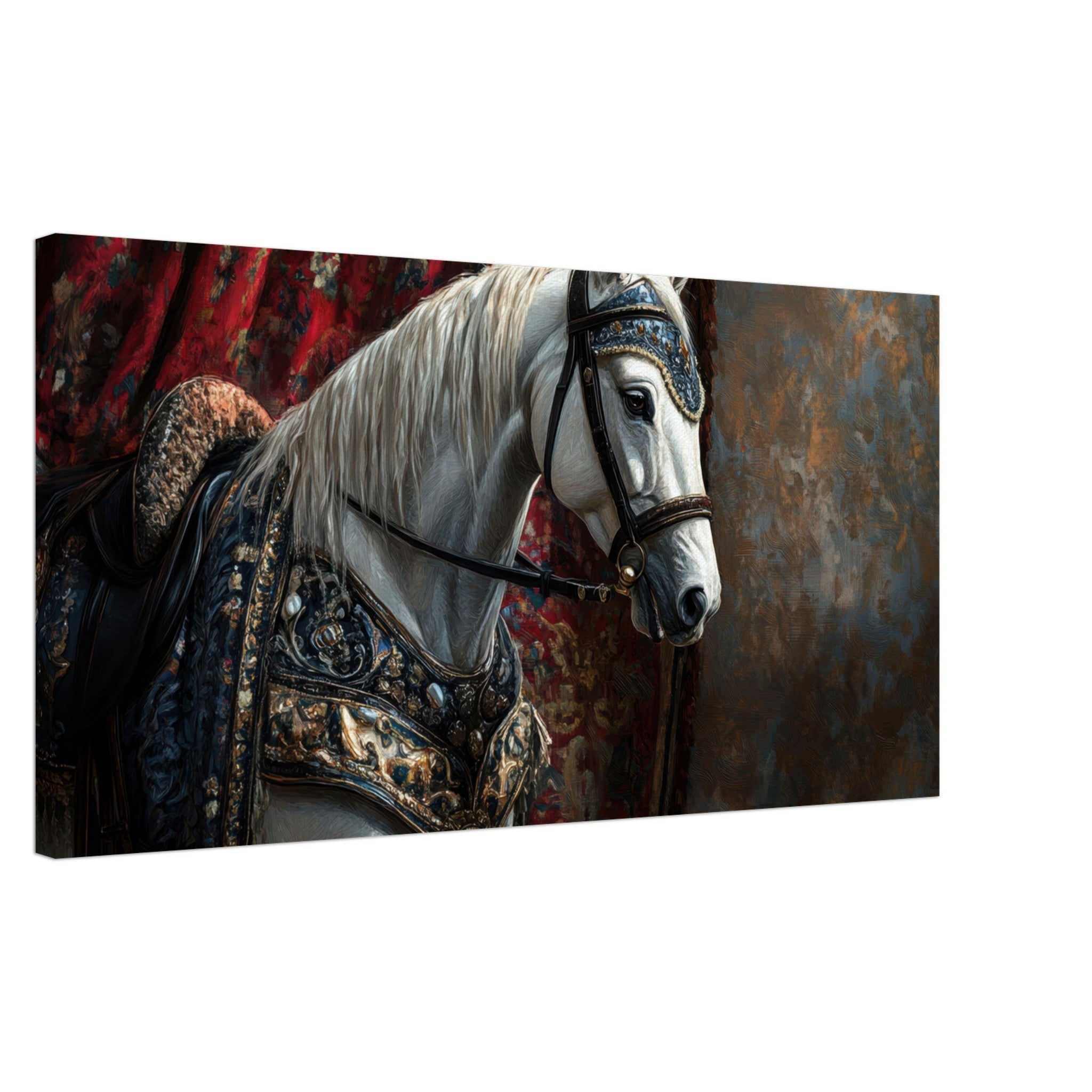 Canvas Landscape - Renaissance Portrait of a Noble Horse A dignified 6 - Shop Ai Art WebShop - Digital Art online Store