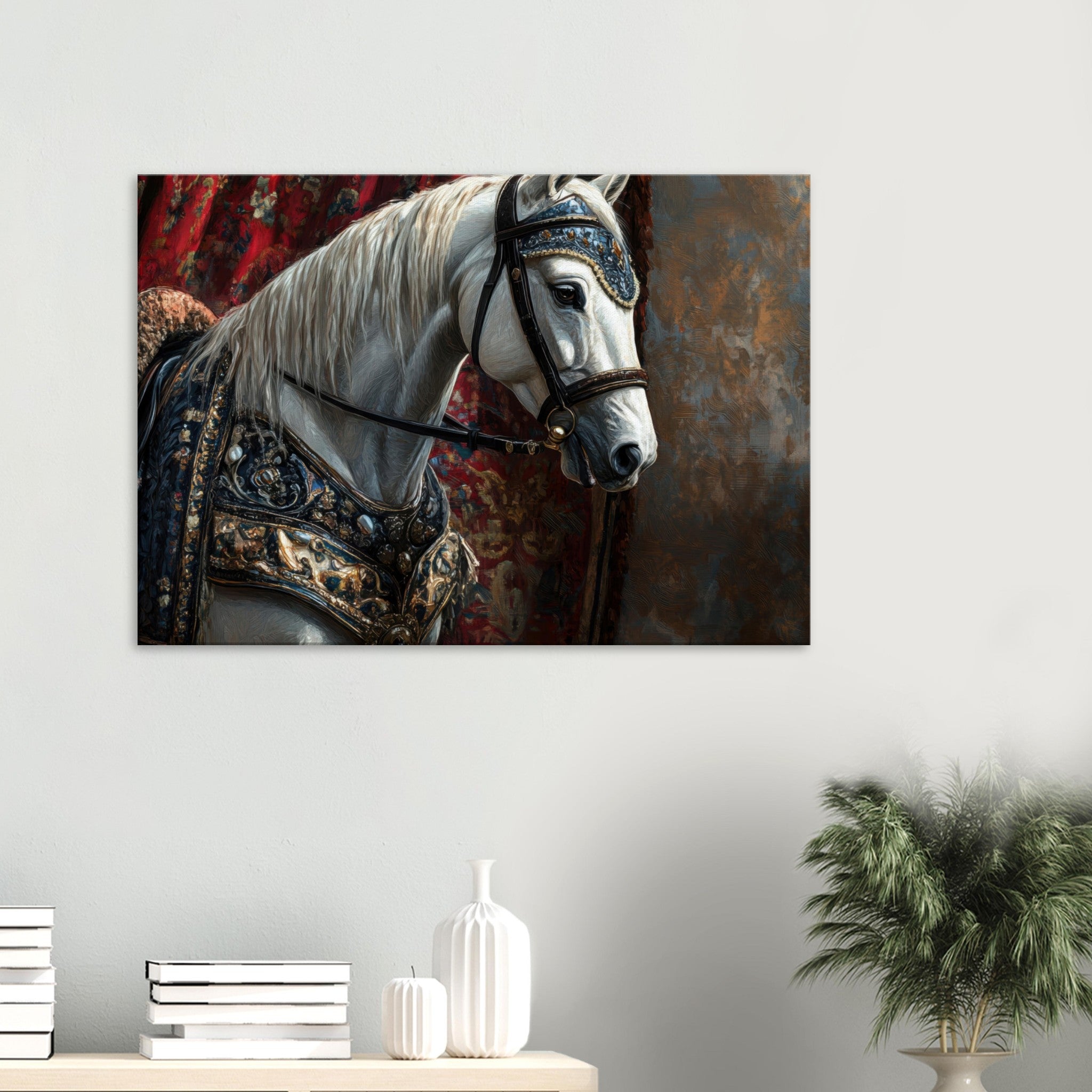Canvas Landscape - Renaissance Portrait of a Noble Horse A dignified 6 - Shop Ai Art WebShop - Digital Art online Store