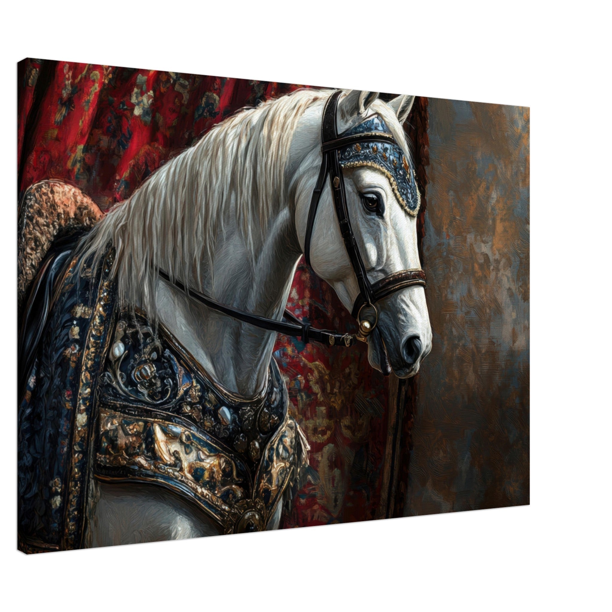 Canvas Landscape - Renaissance Portrait of a Noble Horse A dignified 6 - Shop Ai Art WebShop - Digital Art online Store