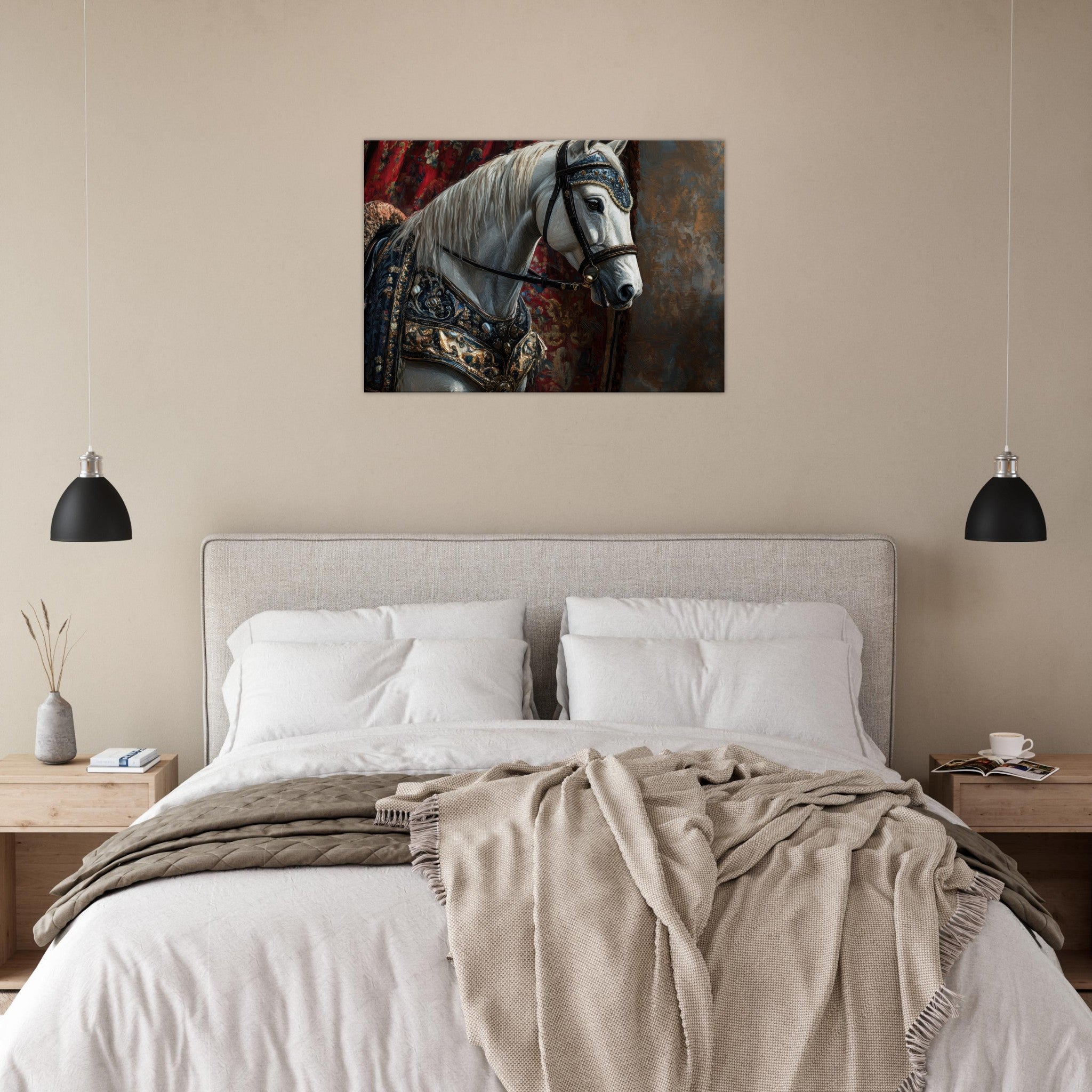 Canvas Landscape - Renaissance Portrait of a Noble Horse A dignified 6 - Shop Ai Art WebShop - Digital Art online Store
