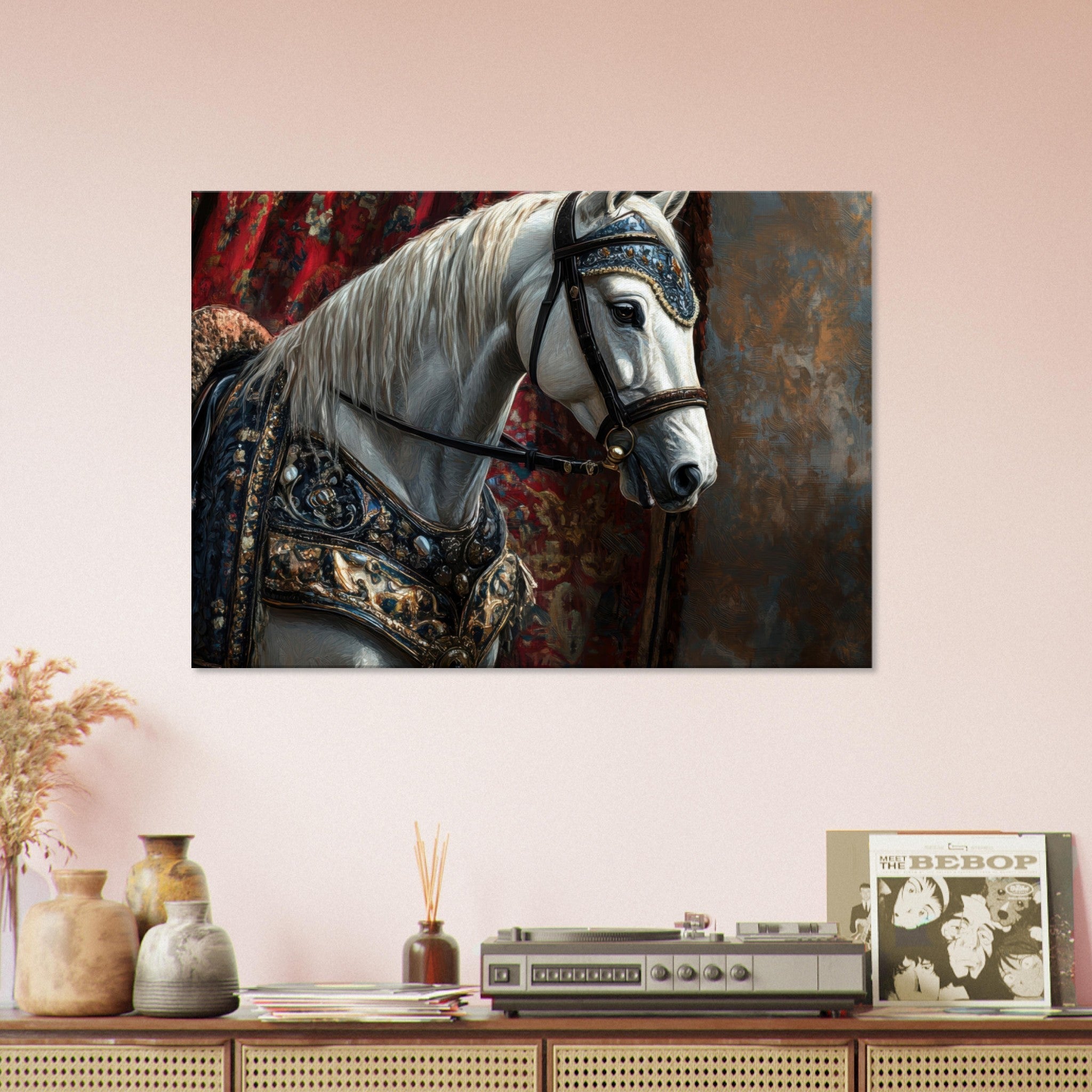 Canvas Landscape - Renaissance Portrait of a Noble Horse A dignified 6 - Shop Ai Art WebShop - Digital Art online Store