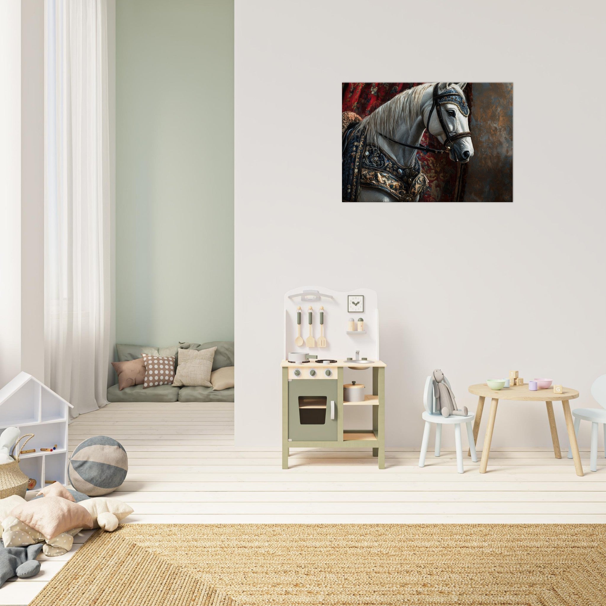 Canvas Landscape - Renaissance Portrait of a Noble Horse A dignified 6 - Shop Ai Art WebShop - Digital Art online Store