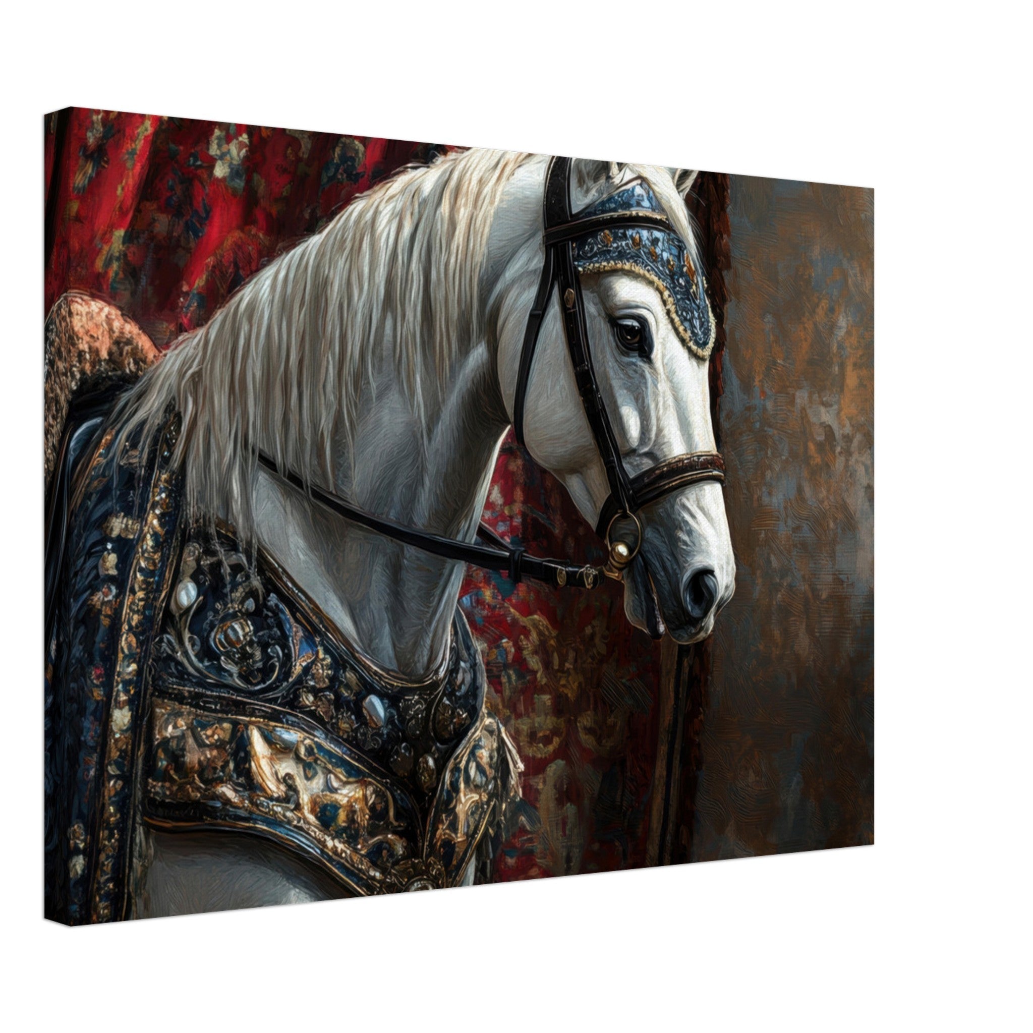 Canvas Landscape - Renaissance Portrait of a Noble Horse A dignified 6 - Shop Ai Art WebShop - Digital Art online Store