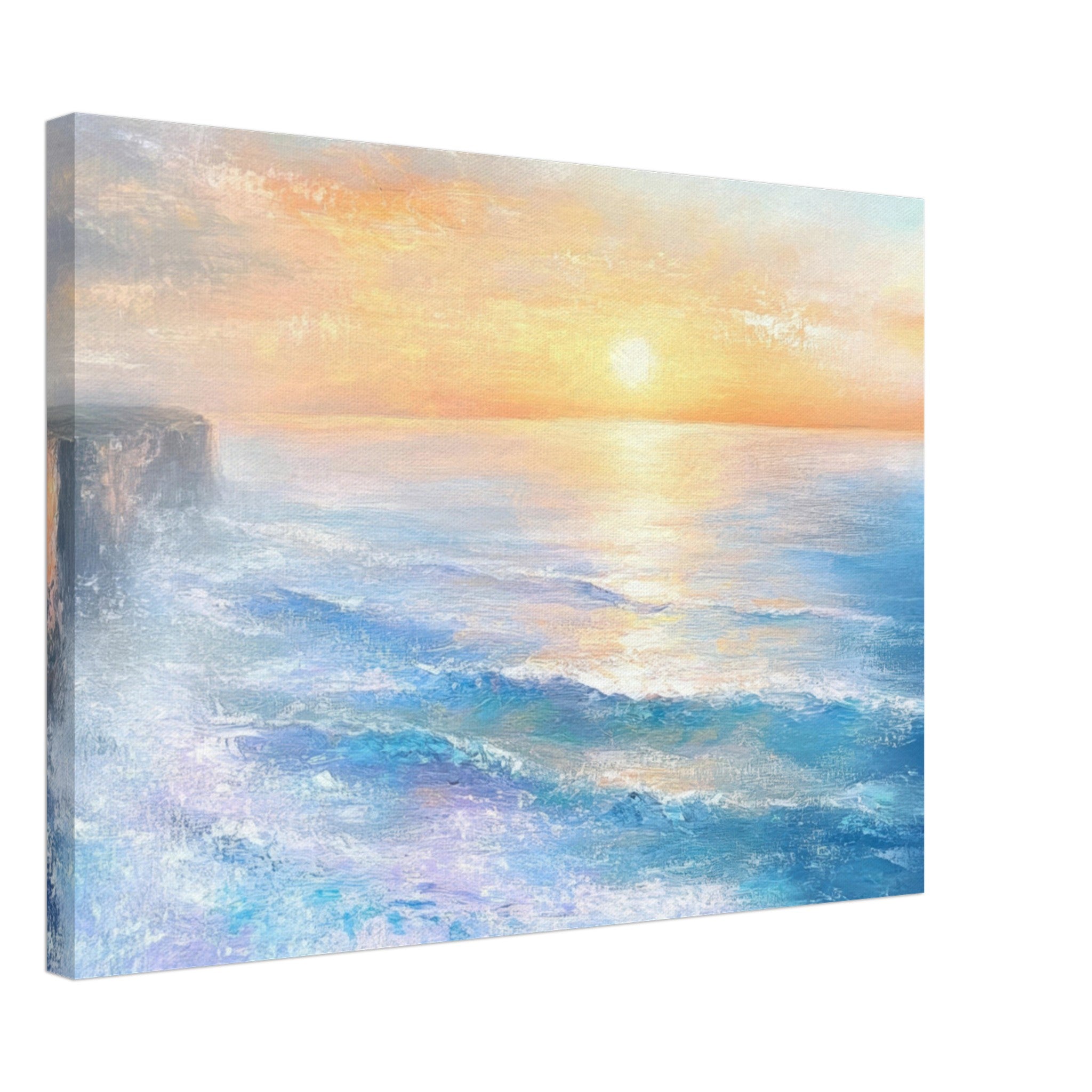 Canvas Landscape - Seaside Cliff at Sunrise A breathtaking Empress - Shop Ai Art WebShop - Digital Art online Store