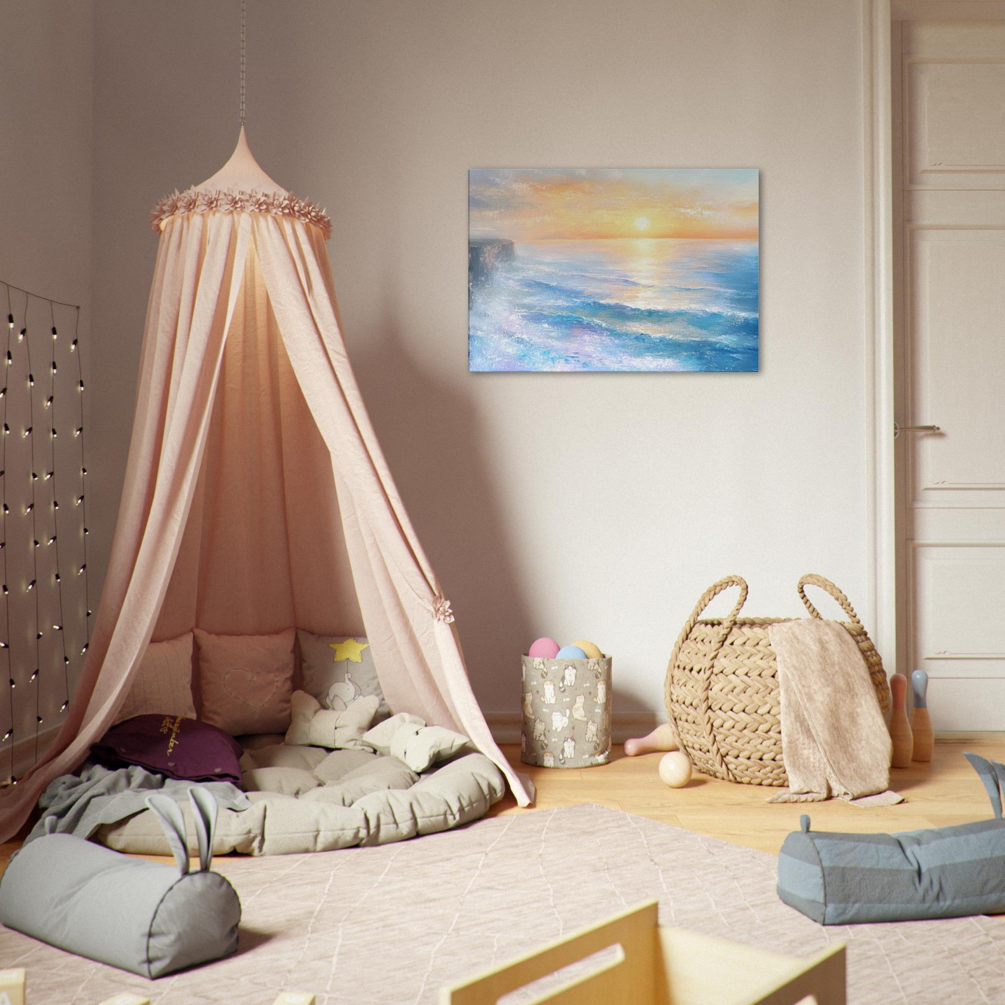 Canvas Landscape - Seaside Cliff at Sunrise A breathtaking Empress - Shop Ai Art WebShop - Digital Art online Store