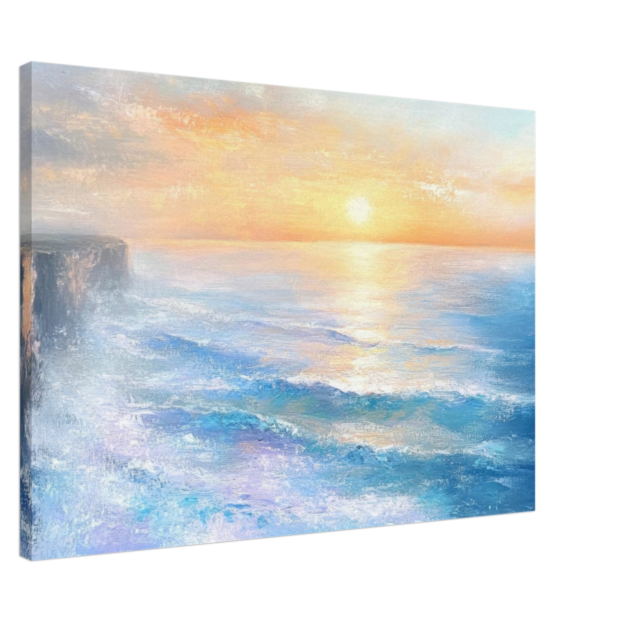 Canvas Landscape - Seaside Cliff at Sunrise A breathtaking Empress - Shop Ai Art WebShop - Digital Art online Store