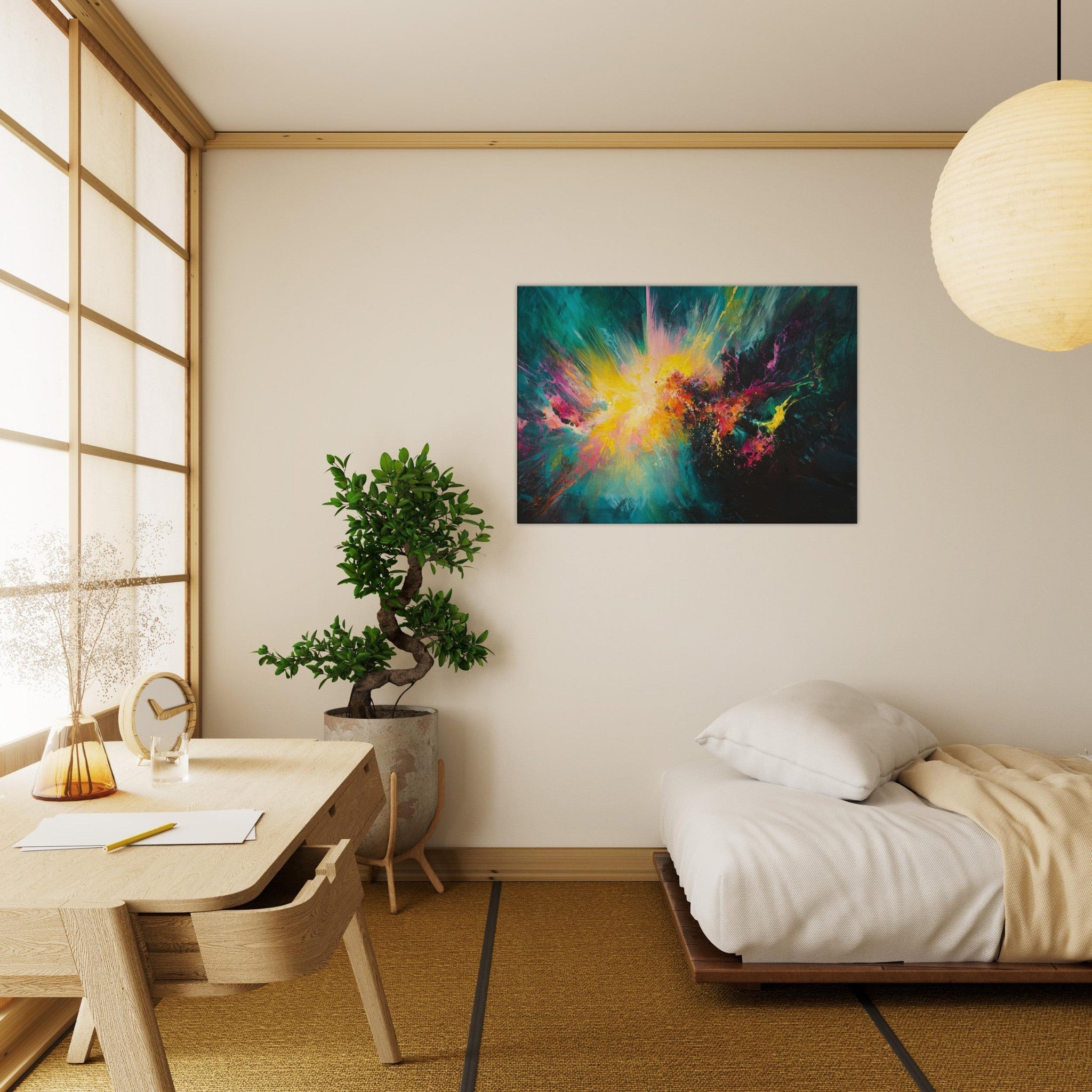 Canvas Landscape - Spectral Dissonance Razor - sharp angular forms - Shop Ai Art WebShop - Digital Art online Store