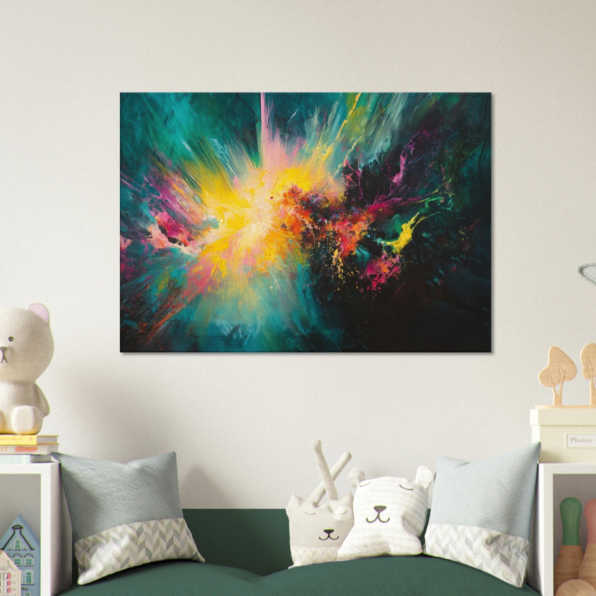 Canvas Landscape - Spectral Dissonance Razor - sharp angular forms - Shop Ai Art WebShop - Digital Art online Store