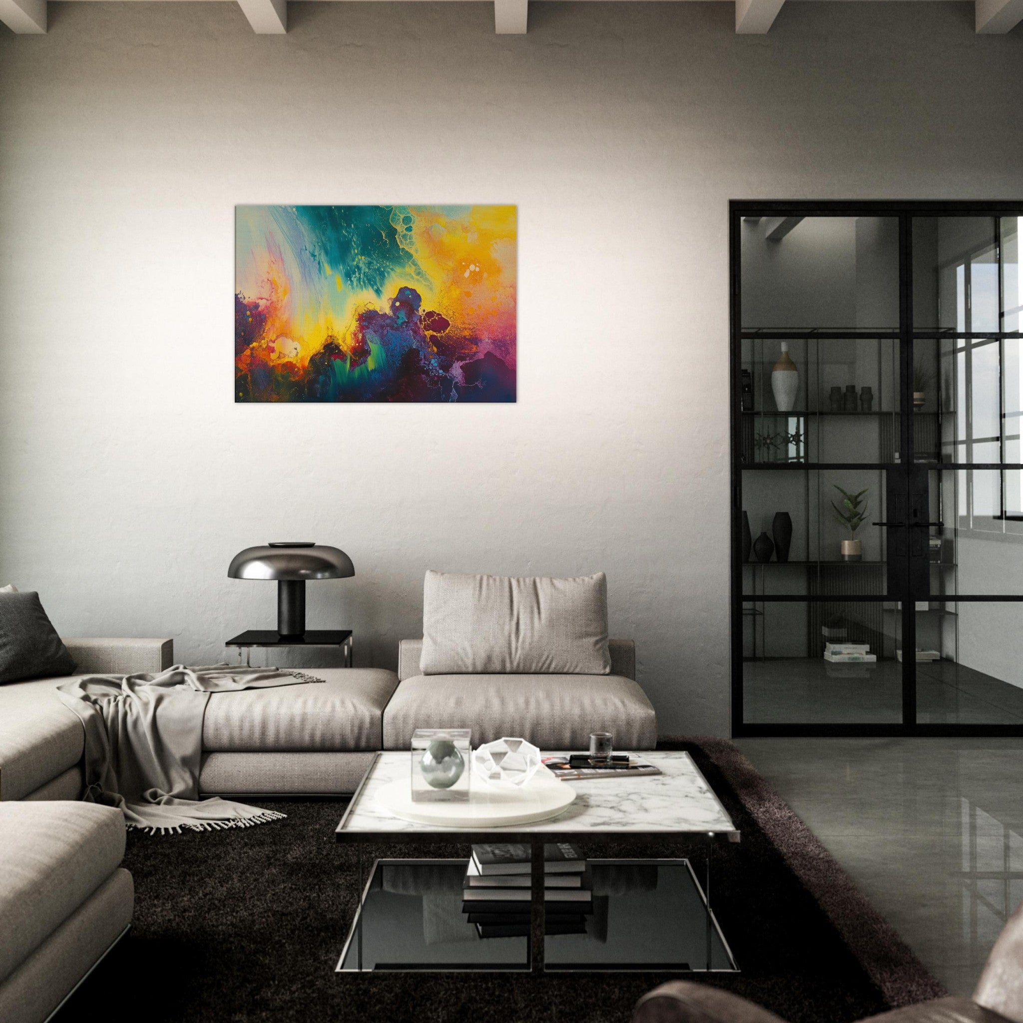 Canvas Landscape - Spectral Dissonance Razor - sharp angular forms 3 - Shop Ai Art WebShop - Digital Art online Store