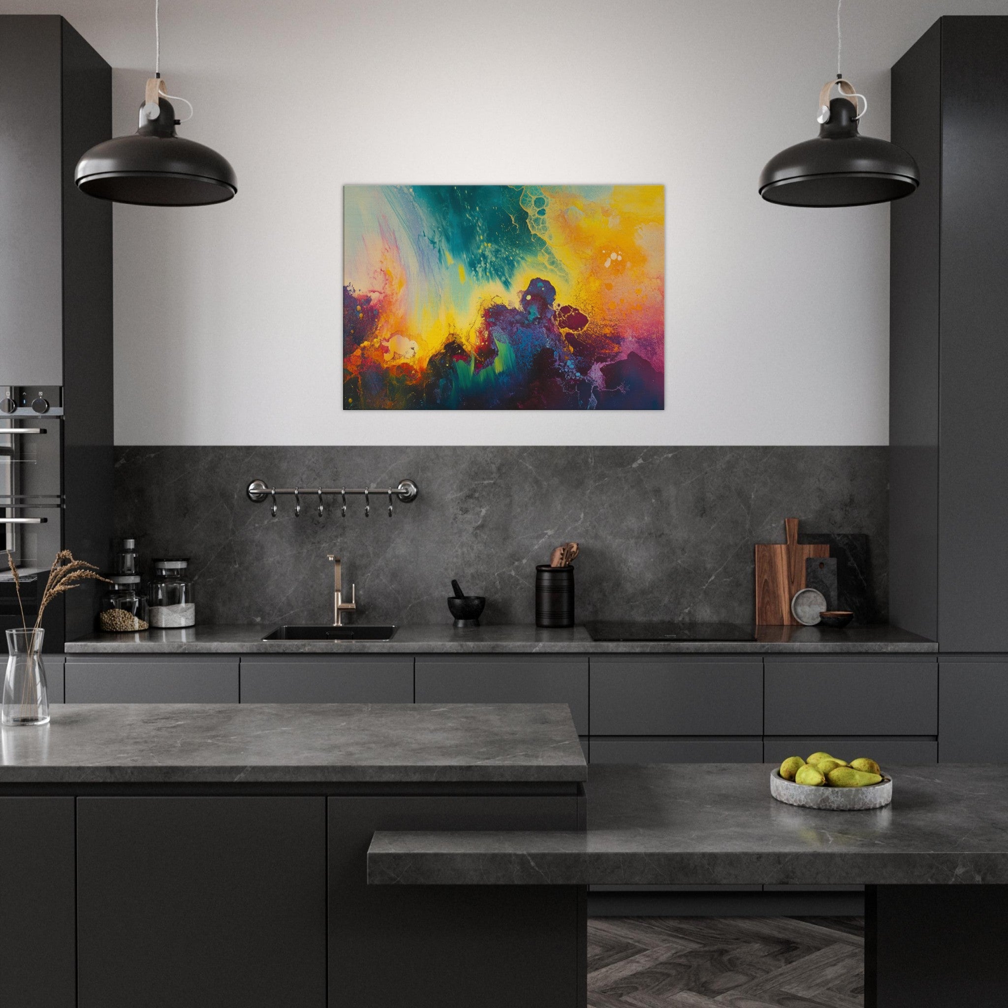 Canvas Landscape - Spectral Dissonance Razor - sharp angular forms 3 - Shop Ai Art WebShop - Digital Art online Store