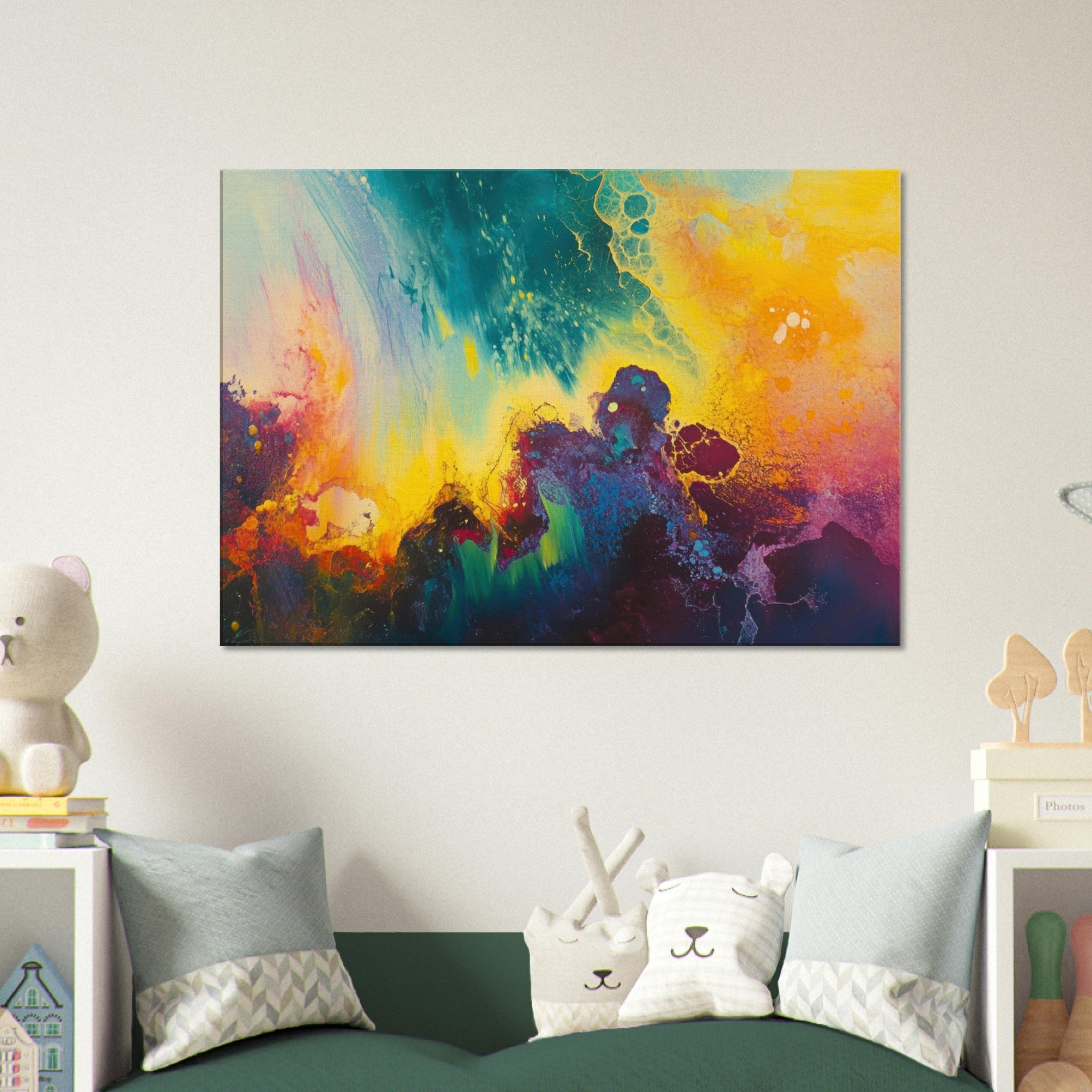 Canvas Landscape - Spectral Dissonance Razor - sharp angular forms 3 - Shop Ai Art WebShop - Digital Art online Store