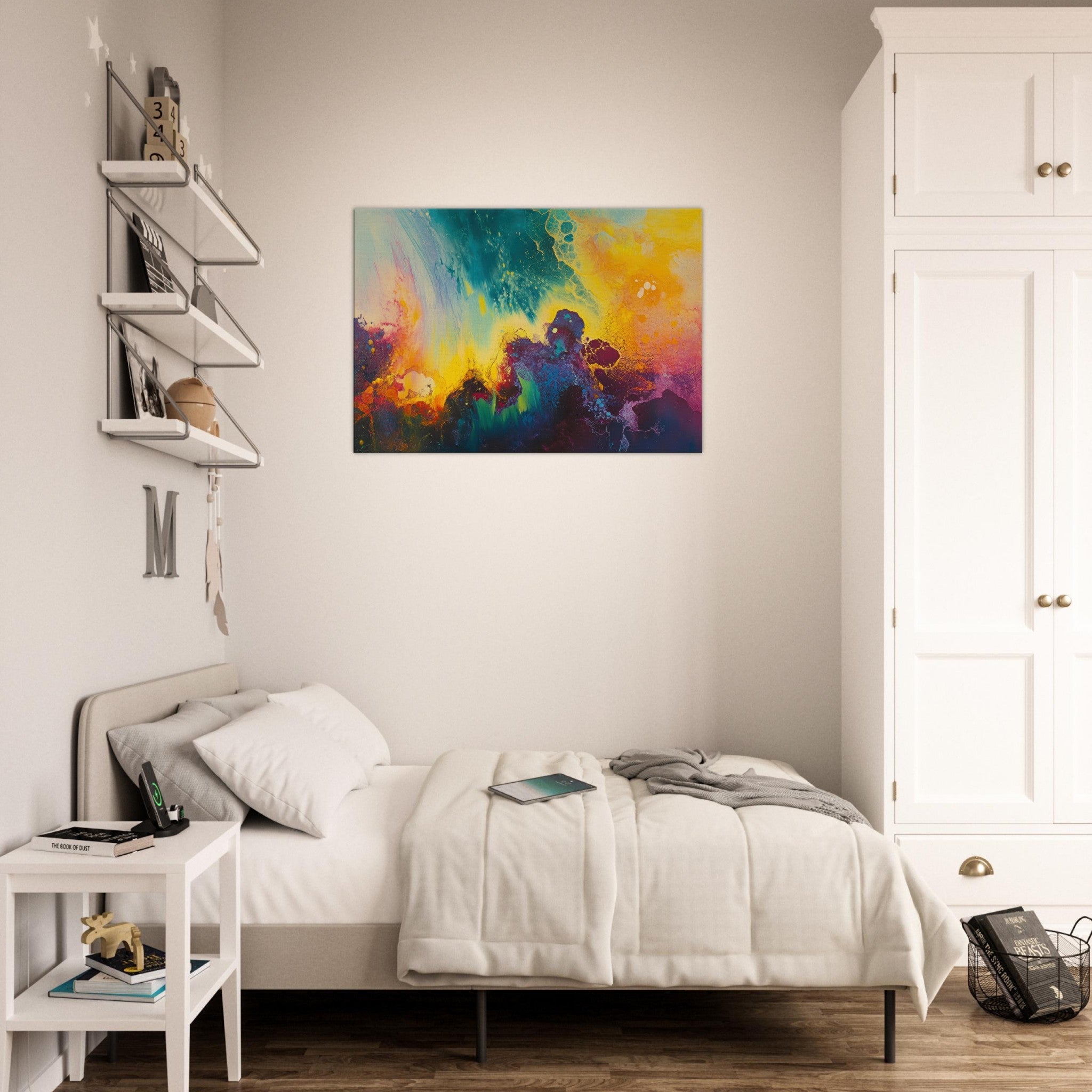 Canvas Landscape - Spectral Dissonance Razor - sharp angular forms 3 - Shop Ai Art WebShop - Digital Art online Store