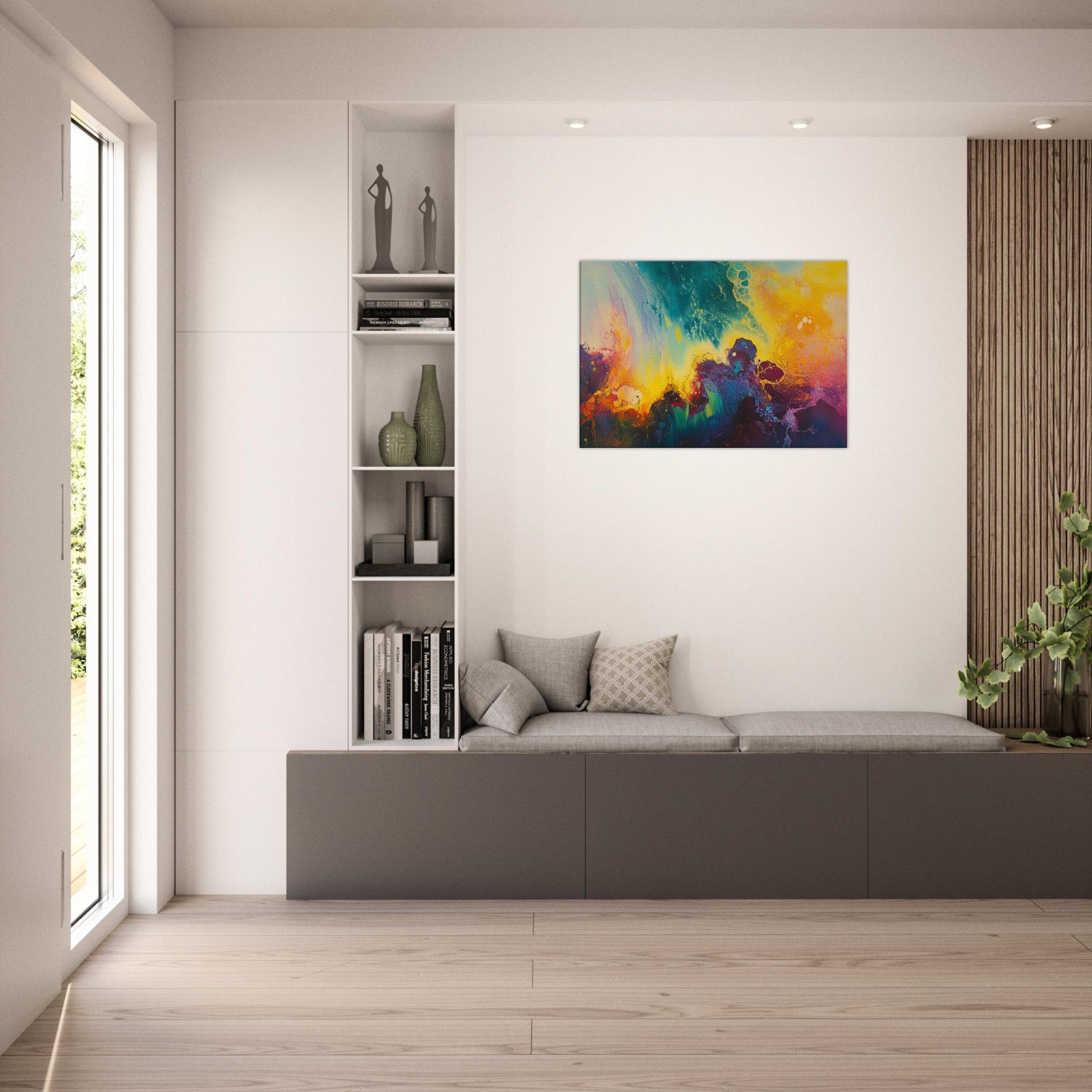 Canvas Landscape - Spectral Dissonance Razor - sharp angular forms 3 - Shop Ai Art WebShop - Digital Art online Store