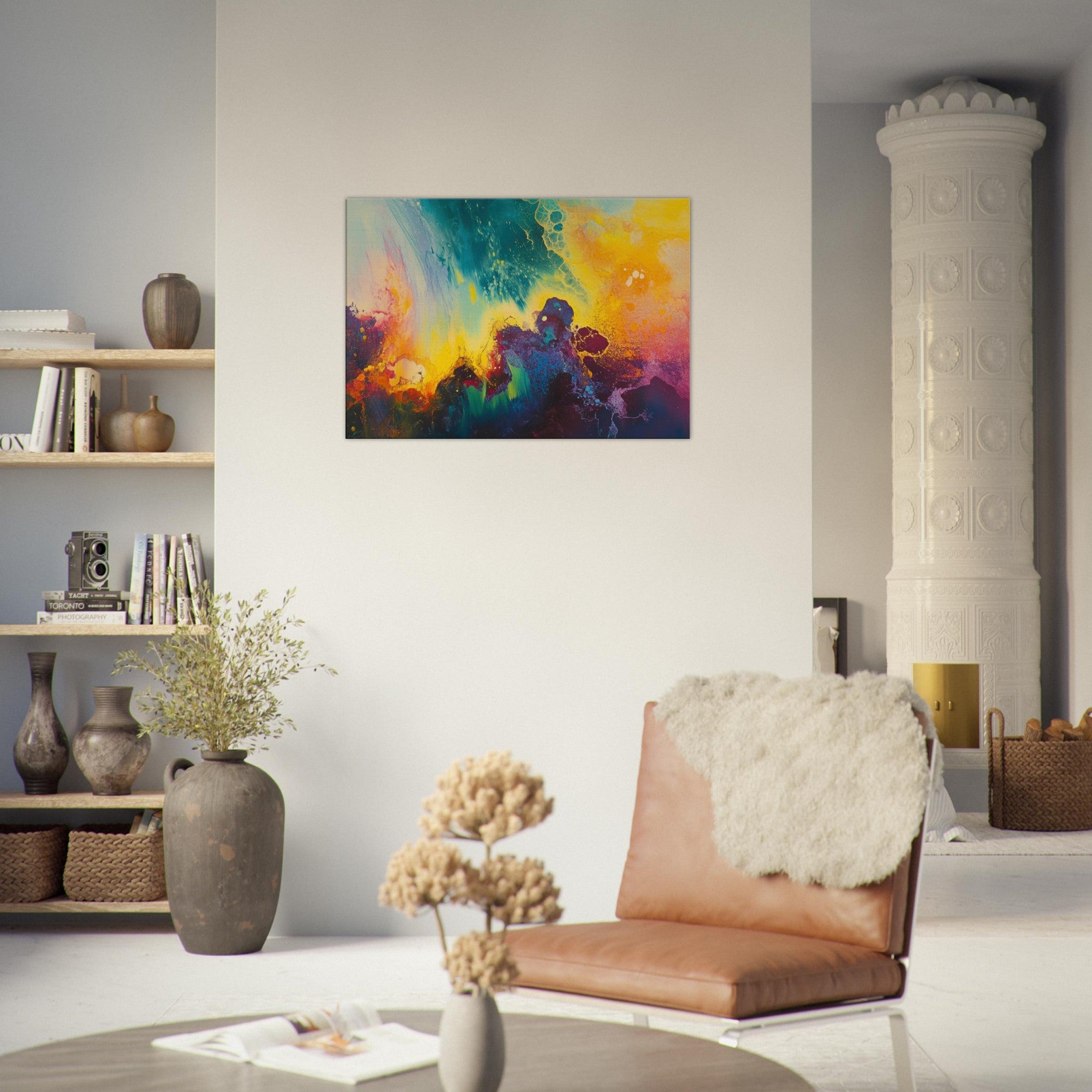 Canvas Landscape - Spectral Dissonance Razor - sharp angular forms 3 - Shop Ai Art WebShop - Digital Art online Store