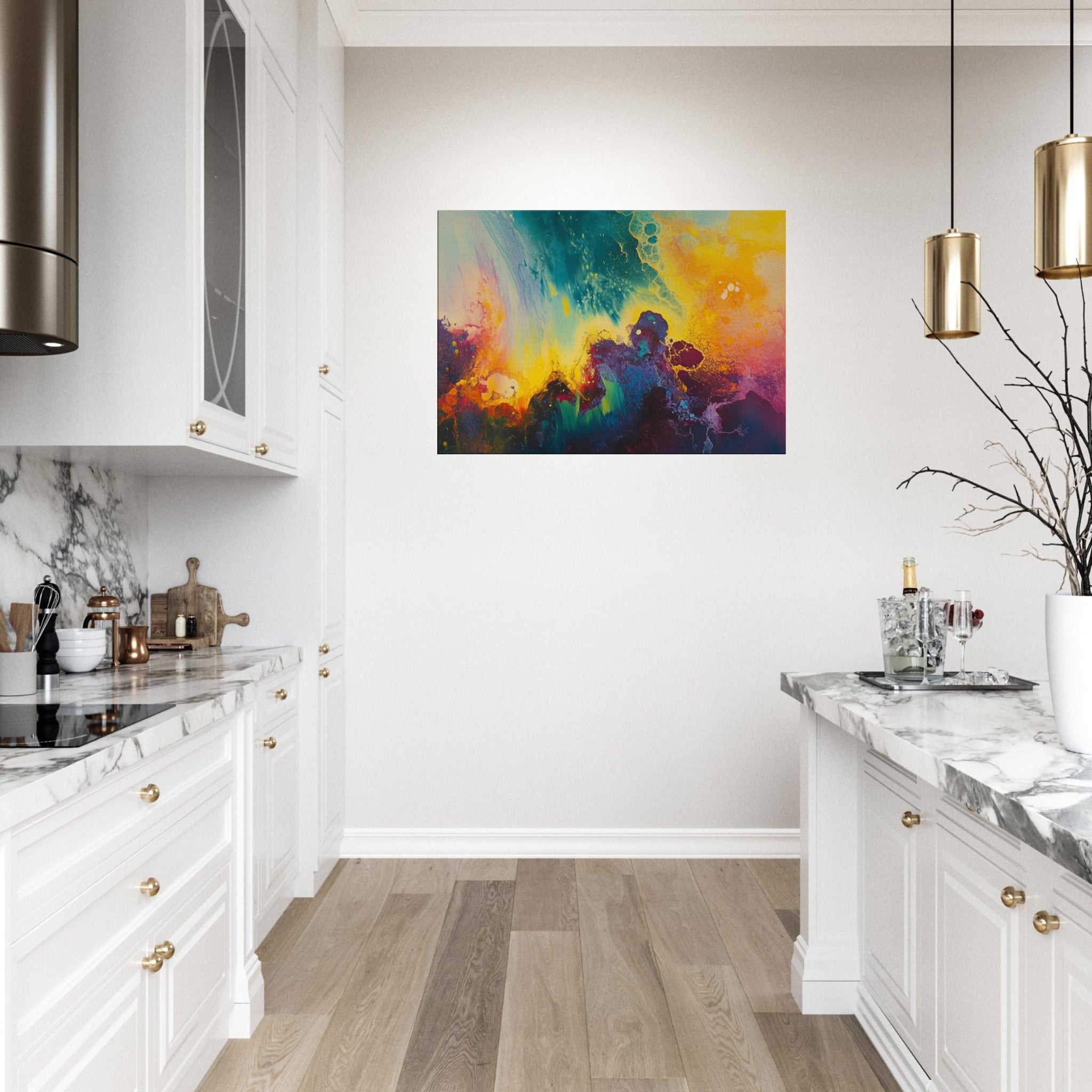 Canvas Landscape - Spectral Dissonance Razor - sharp angular forms 3 - Shop Ai Art WebShop - Digital Art online Store