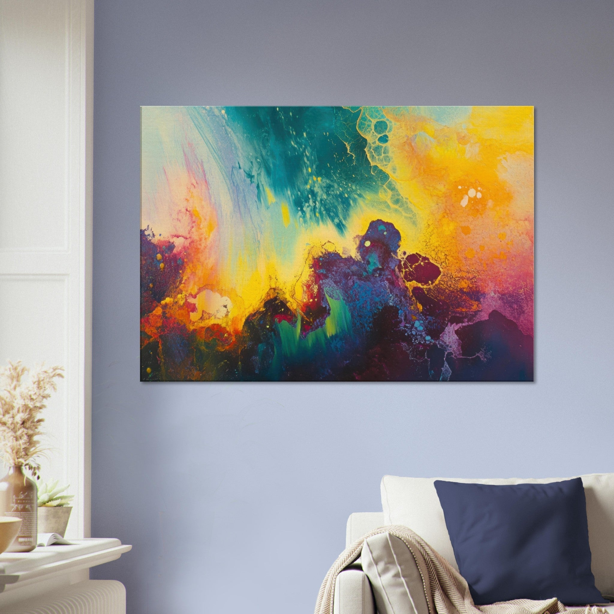 Canvas Landscape - Spectral Dissonance Razor - sharp angular forms 3 - Shop Ai Art WebShop - Digital Art online Store
