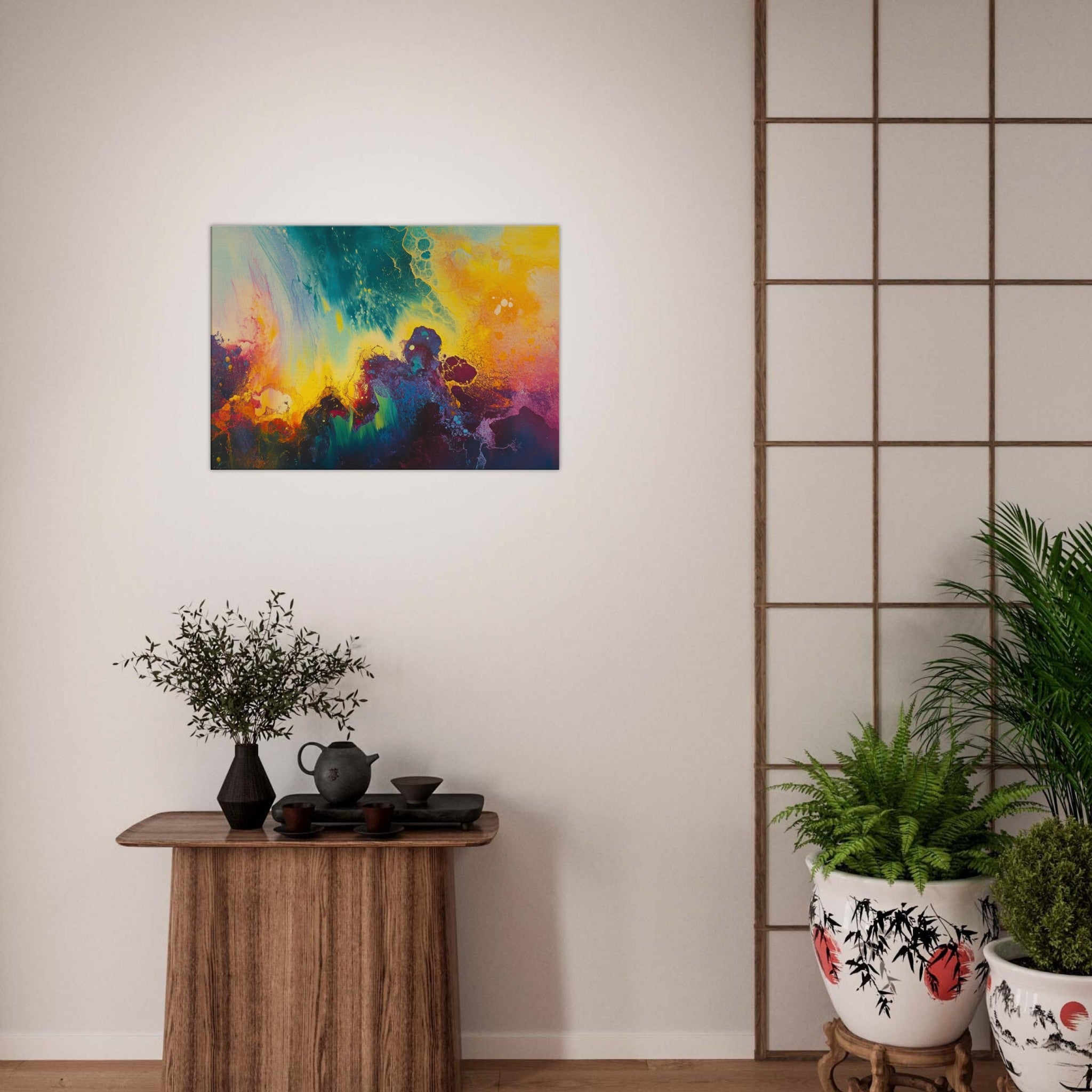 Canvas Landscape - Spectral Dissonance Razor - sharp angular forms 3 - Shop Ai Art WebShop - Digital Art online Store