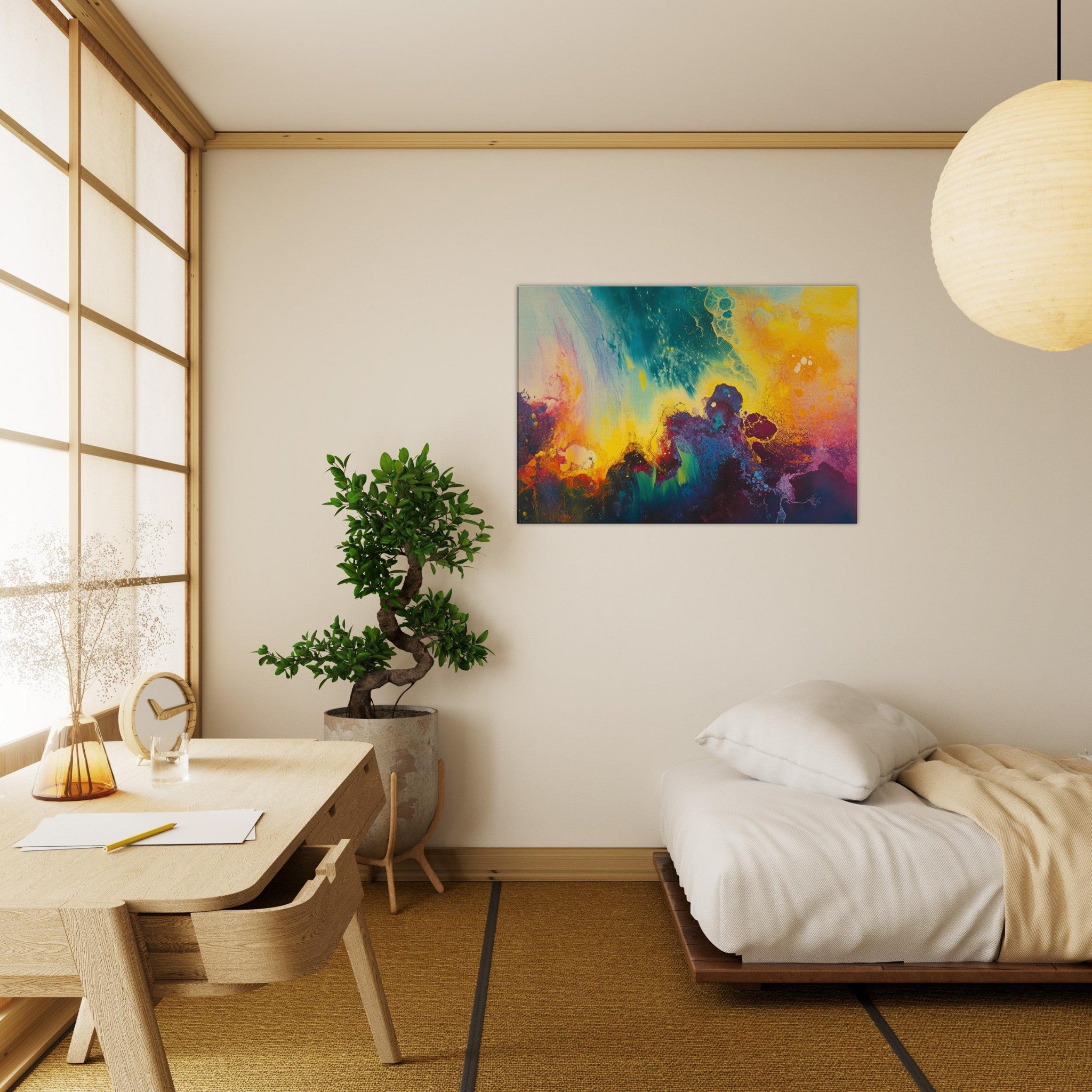 Canvas Landscape - Spectral Dissonance Razor - sharp angular forms 3 - Shop Ai Art WebShop - Digital Art online Store