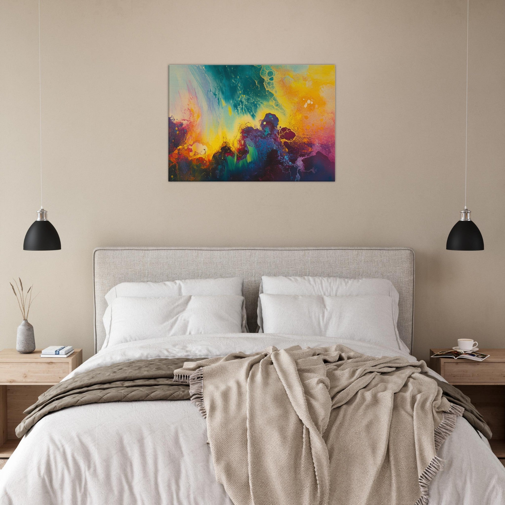 Canvas Landscape - Spectral Dissonance Razor - sharp angular forms 3 - Shop Ai Art WebShop - Digital Art online Store